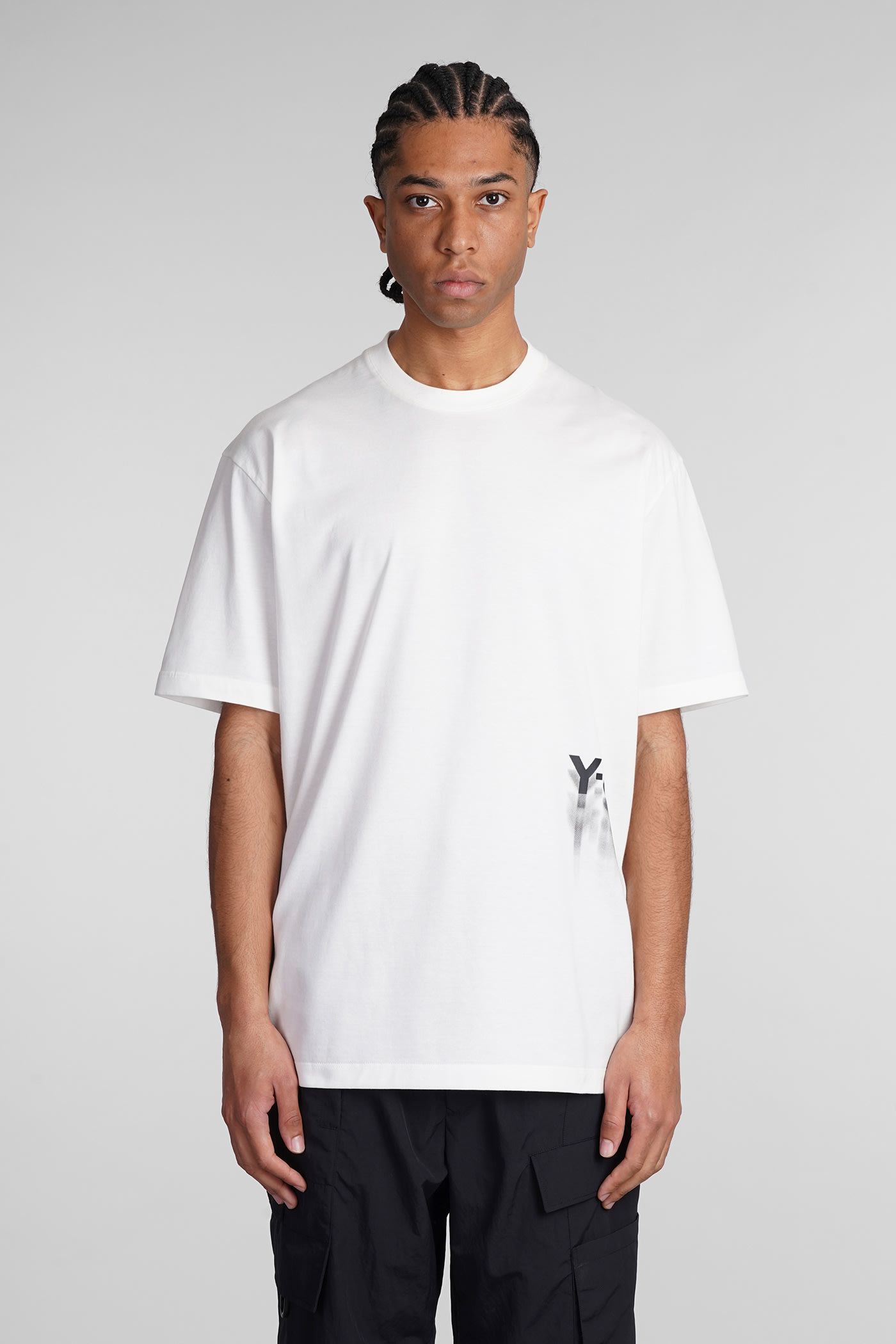 Shop Y-3 T-shirt In Beige Cotton In White