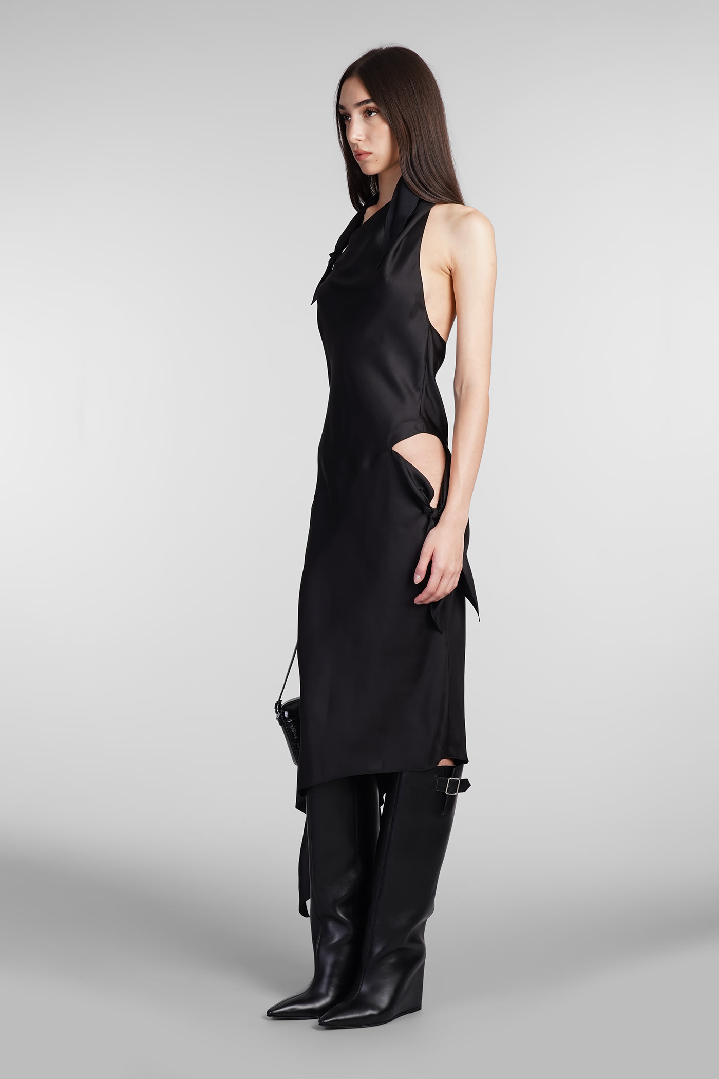 Shop Courrèges Dress In Black Silk