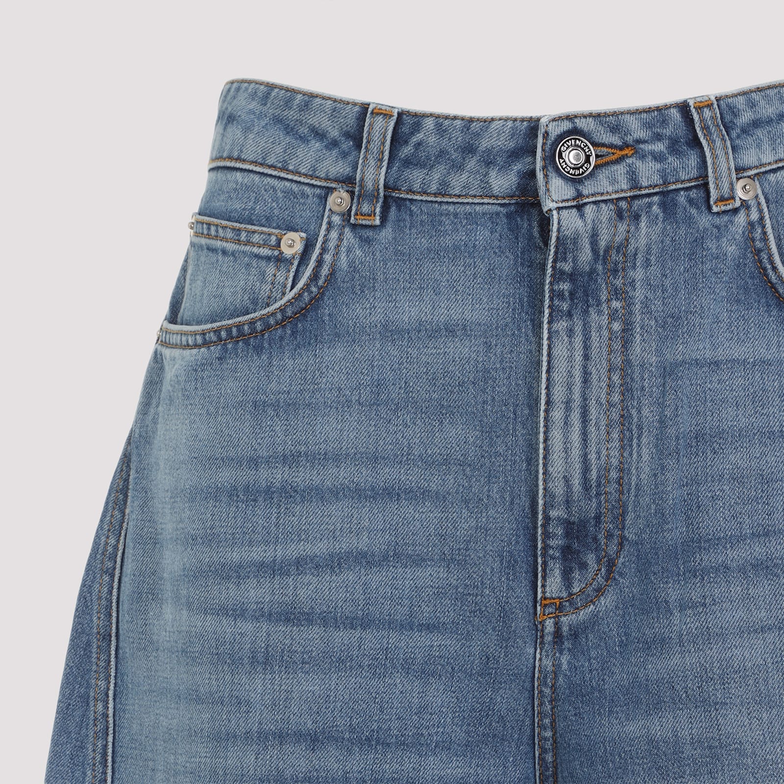 Givenchy Cocoon Pants In Washed Denim In Blue