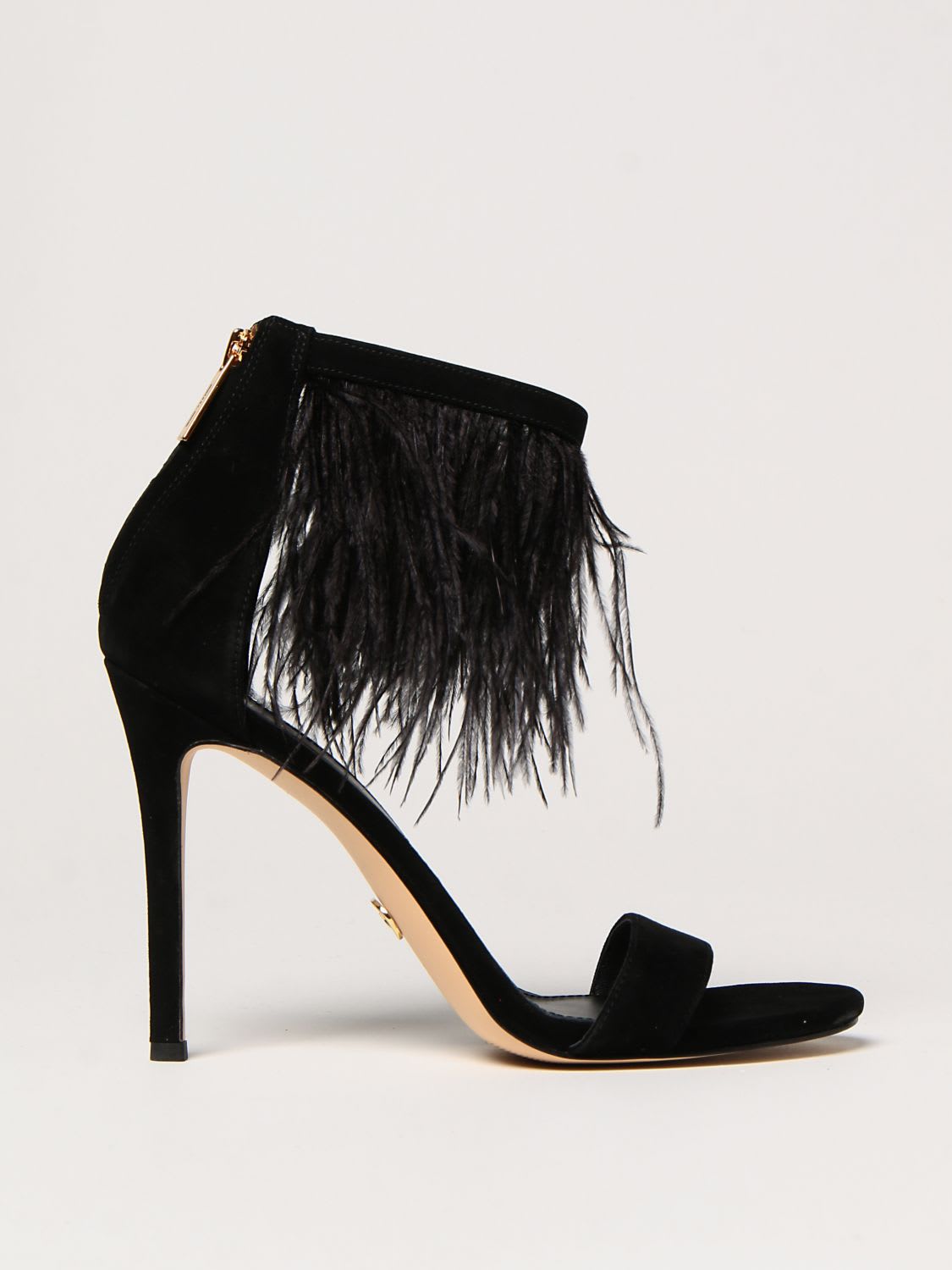Michael Michael Kors Meena 110mm Feather-embellished Sandals In Black ...