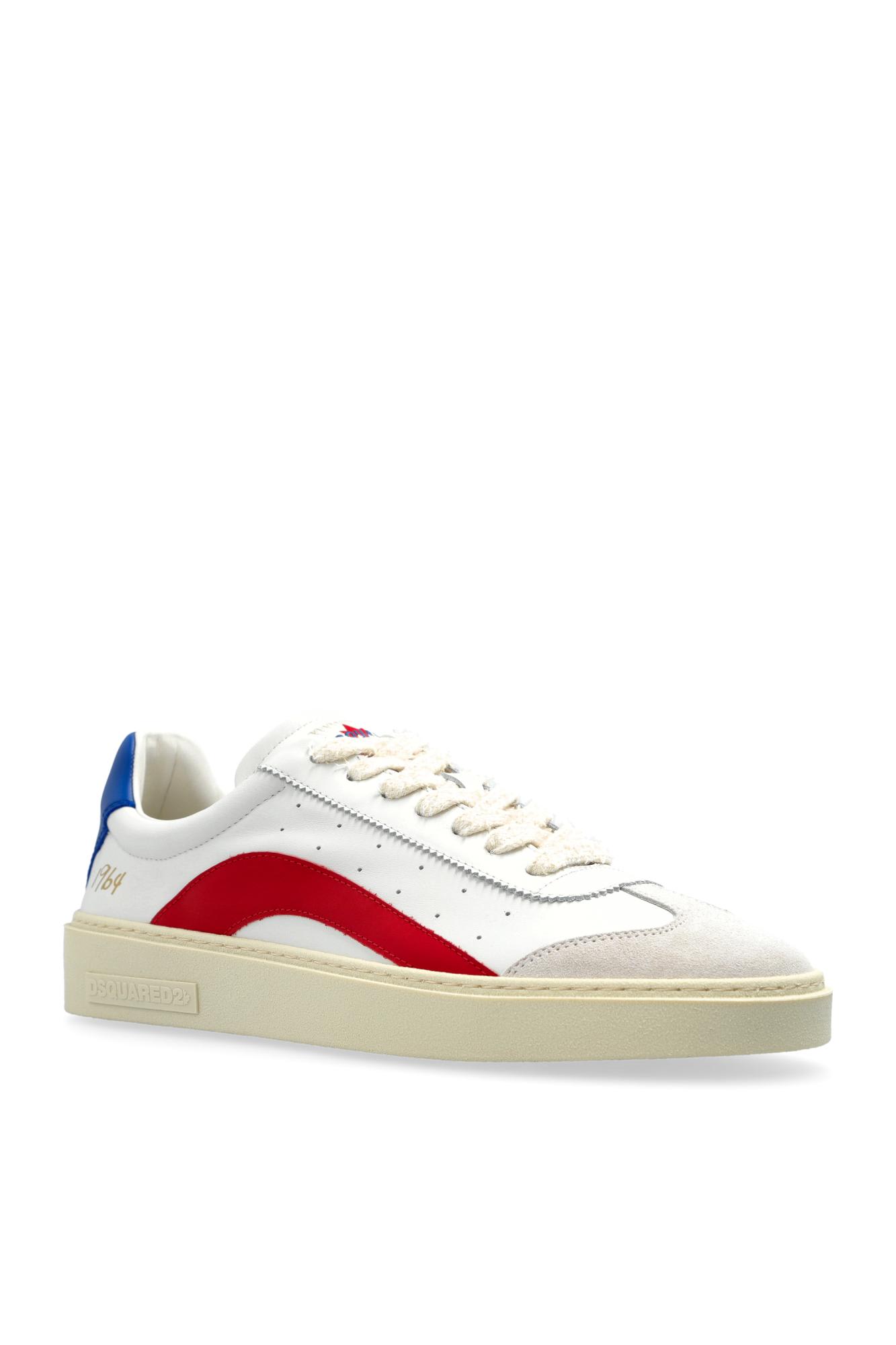 Dsquared2 Low-top Leather Sneakers Rubber Sole In Multi