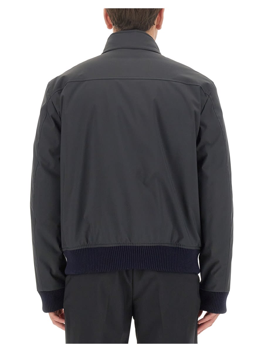 Fay Oversize Bomber Jacket Ribbed Finish In Multicolour