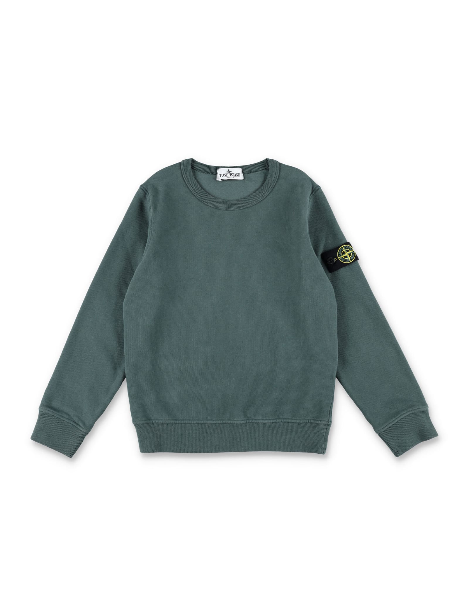 Shop Stone Island Junior Crew Neck Basic Fleece In Petrol