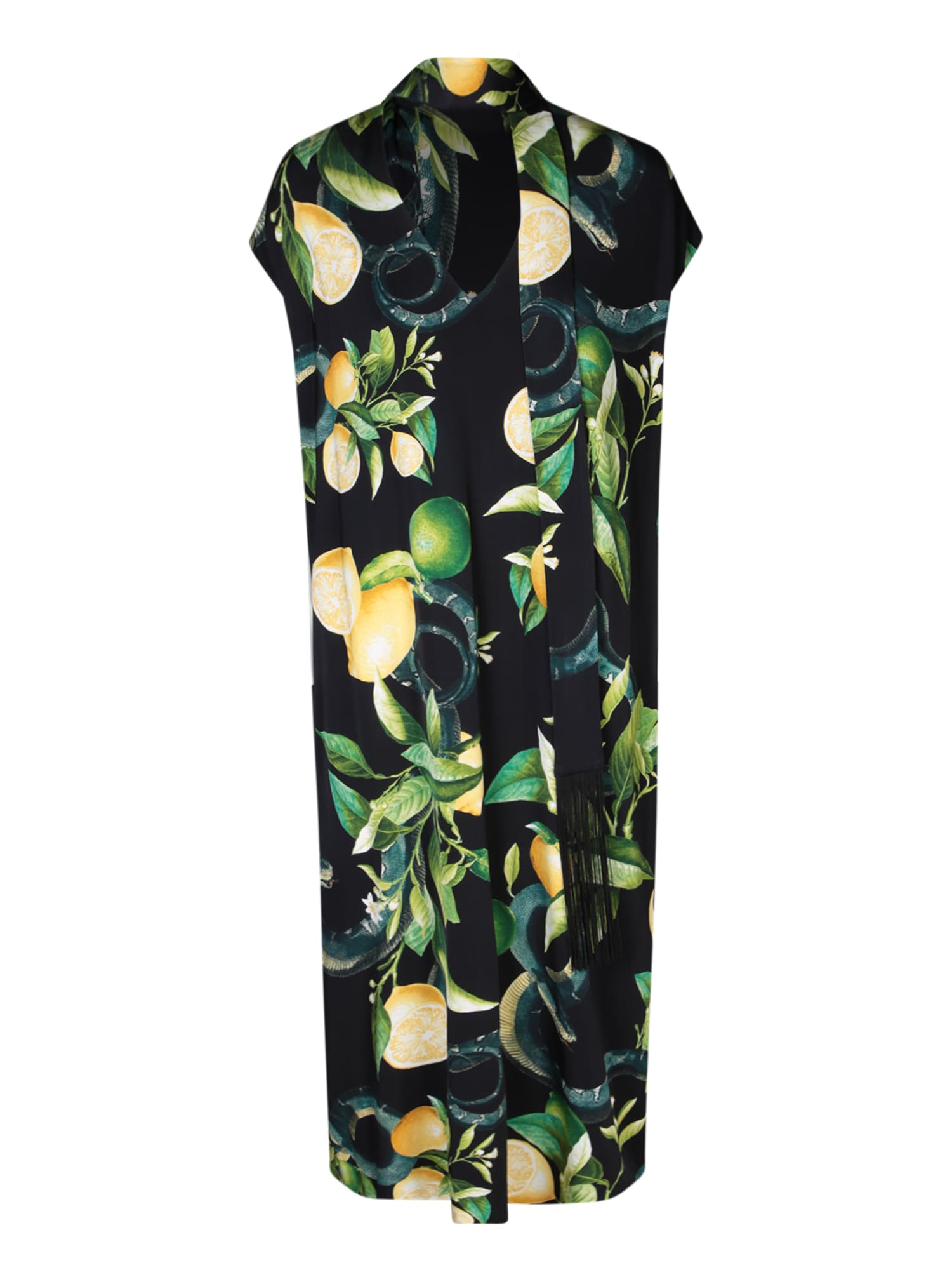 Shop Roberto Cavalli Lemon Print Black/multicolor Dress