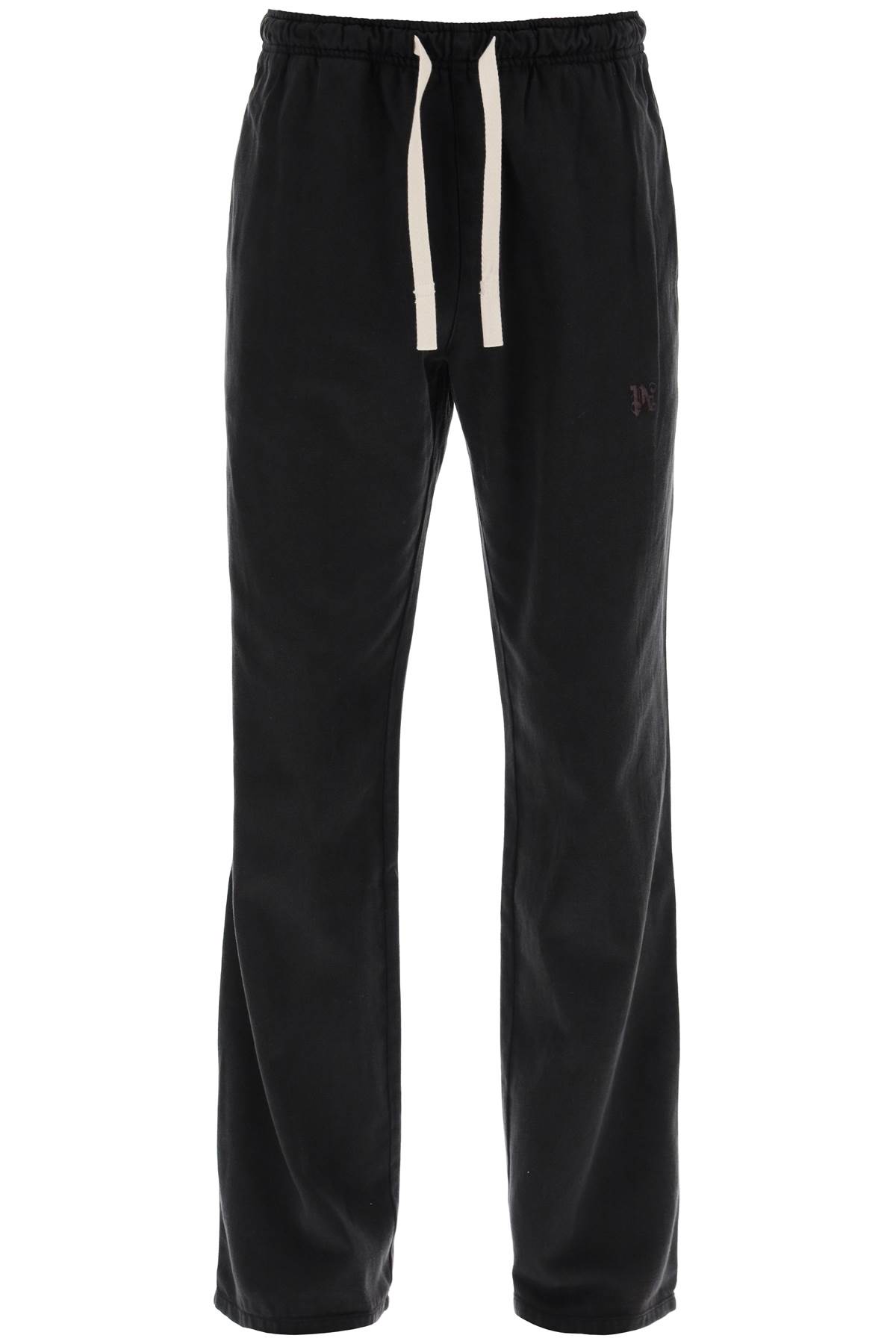 Shop Palm Angels Wide-legged Travel Pants For Comfortable In Black Off White (black)