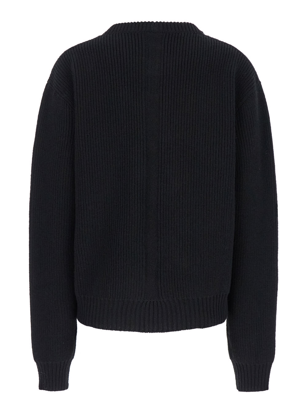 Shop Rick Owens Eclipse Black Crewneck Sweater In Wool Woman