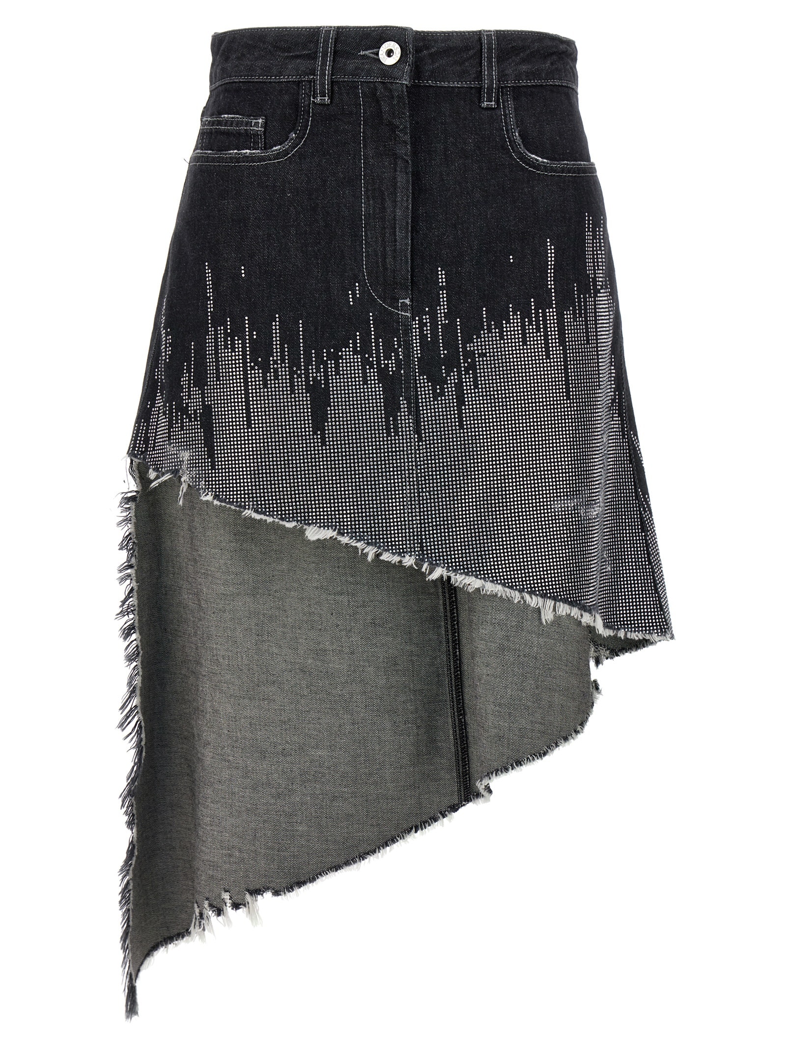 J.W. Anderson Sequin Asymmetric Denim Skirt