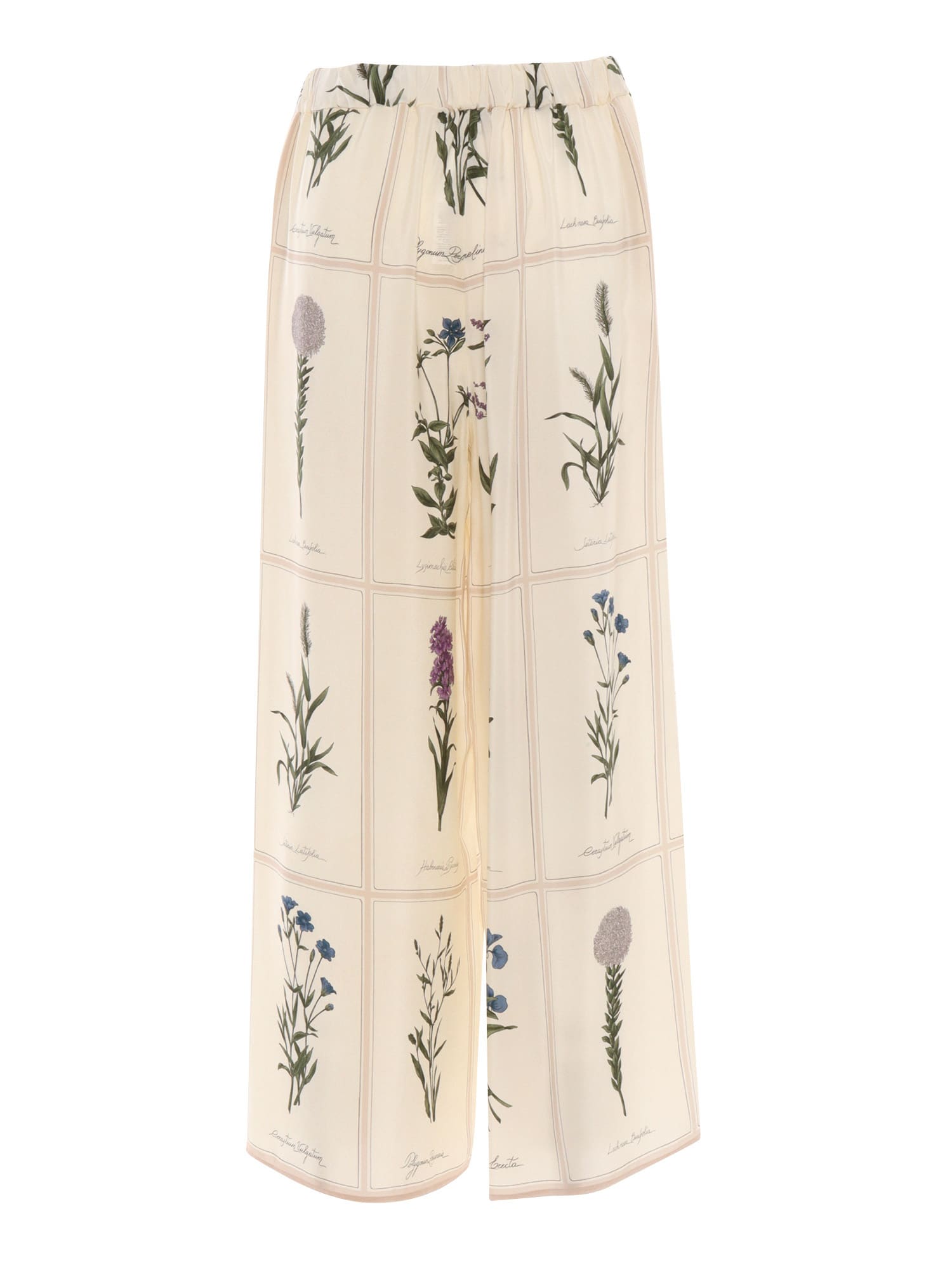 Weekend Max Mara Printed Silk Lory Wide-leg Pant In Erbario