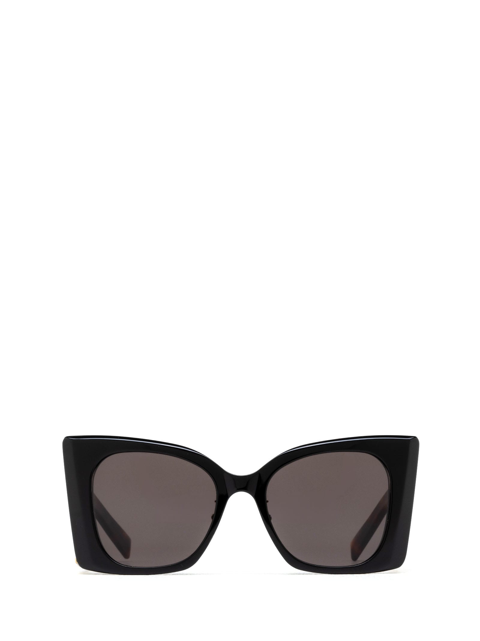 Shop Saint Laurent Sl M119/f Blaze Black Sunglasses