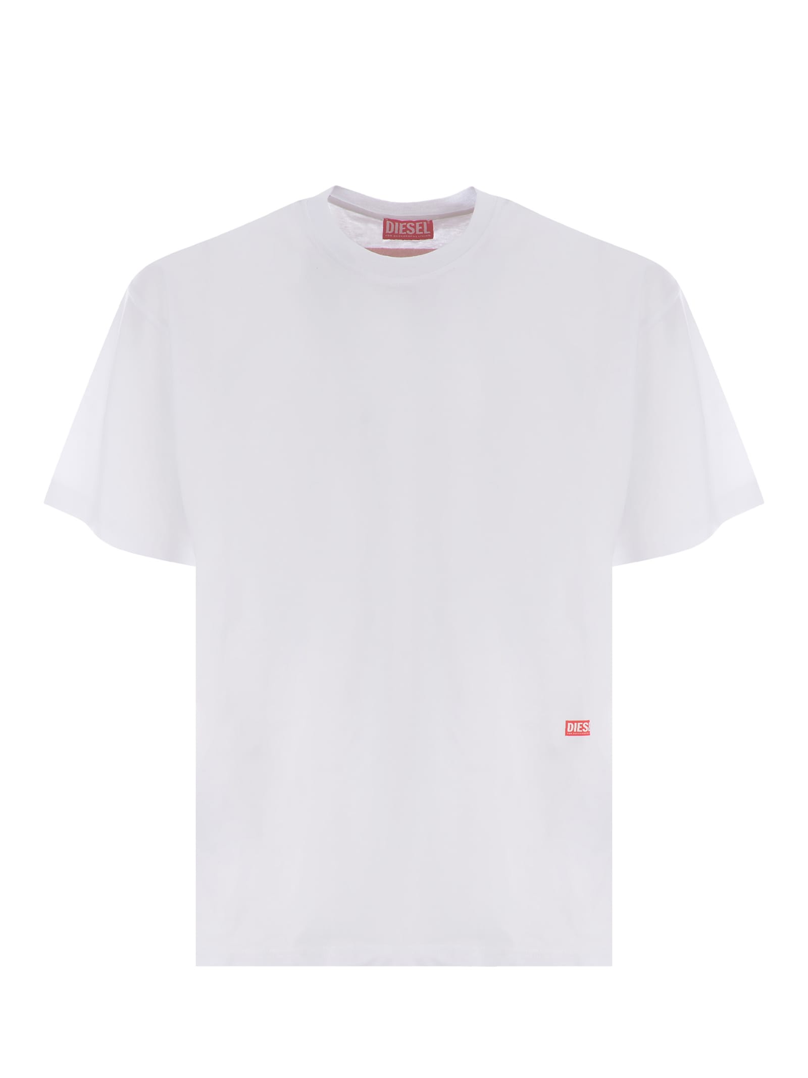 Shop Diesel T-shirt  T-boxt-n11 Made Of Cotton Jersey In Bianco