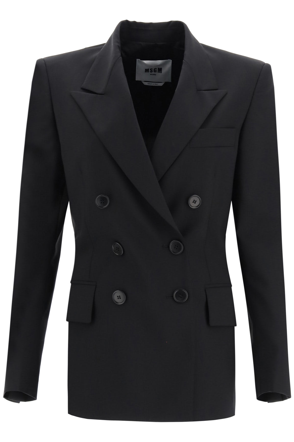 MSGM Double-breasted Blazer In Wool Blend
