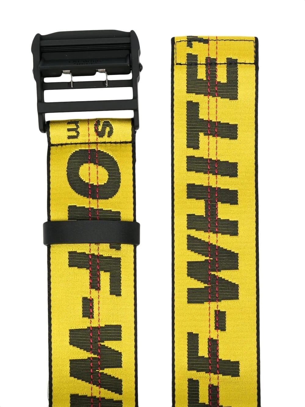 Shop Off-white Industrial Yellow And Black Luggage Belt In Giallo/nero