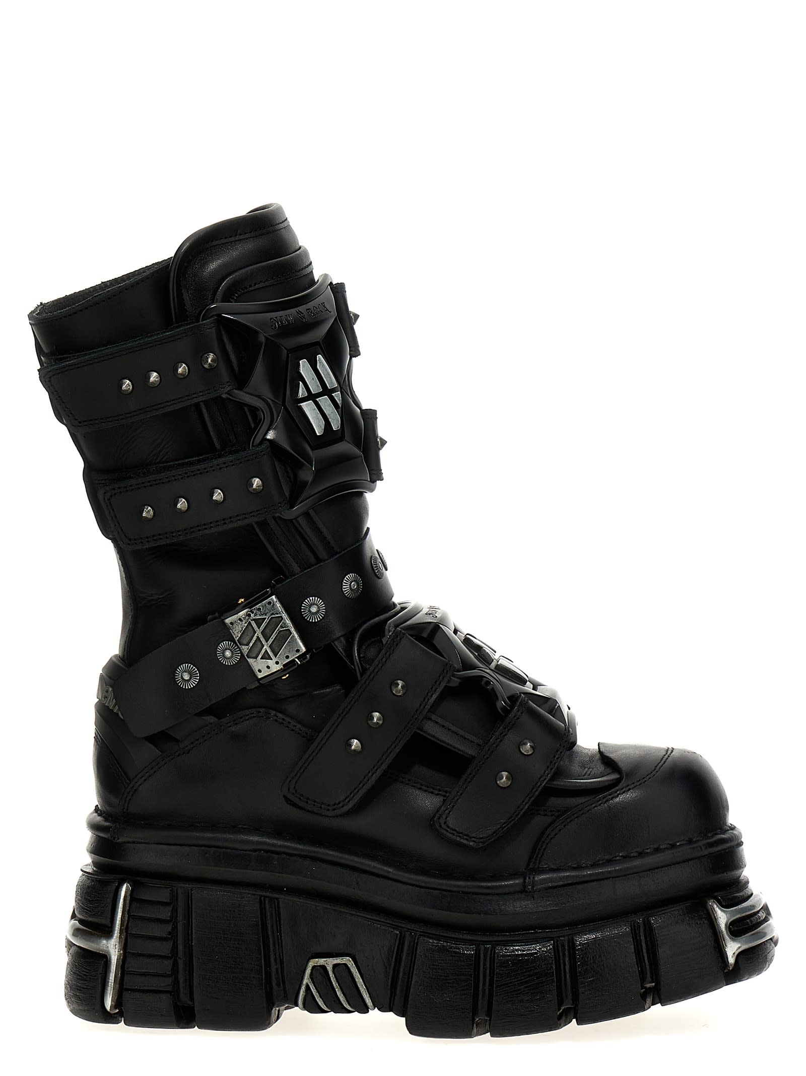 Shop Vetements X New Rock Gamer Boots In Black