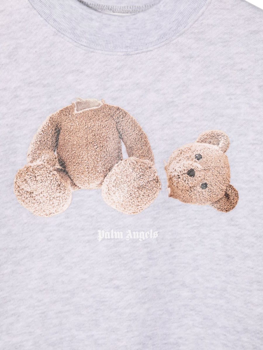 Palm Angels Teddy Bear-print Cotton Sweatshirt In Grey