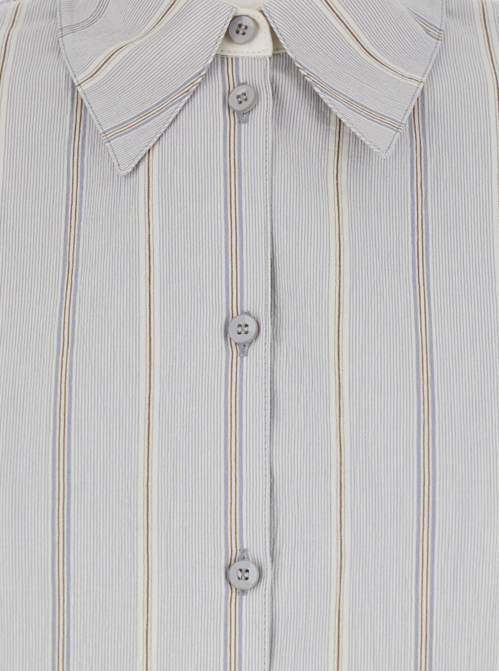 Low Classic Stripe Shirt With Button-down Front In Blu