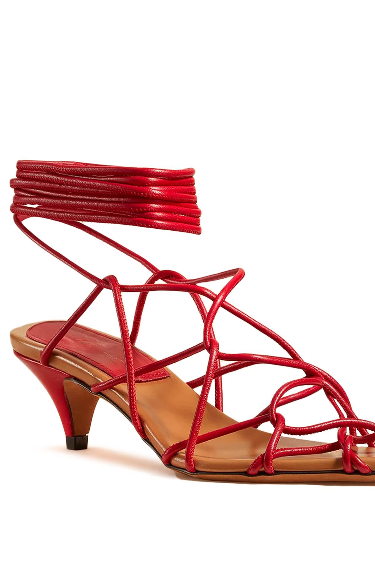 Shop Khaite Arden Low Heel Sand In Red (red)