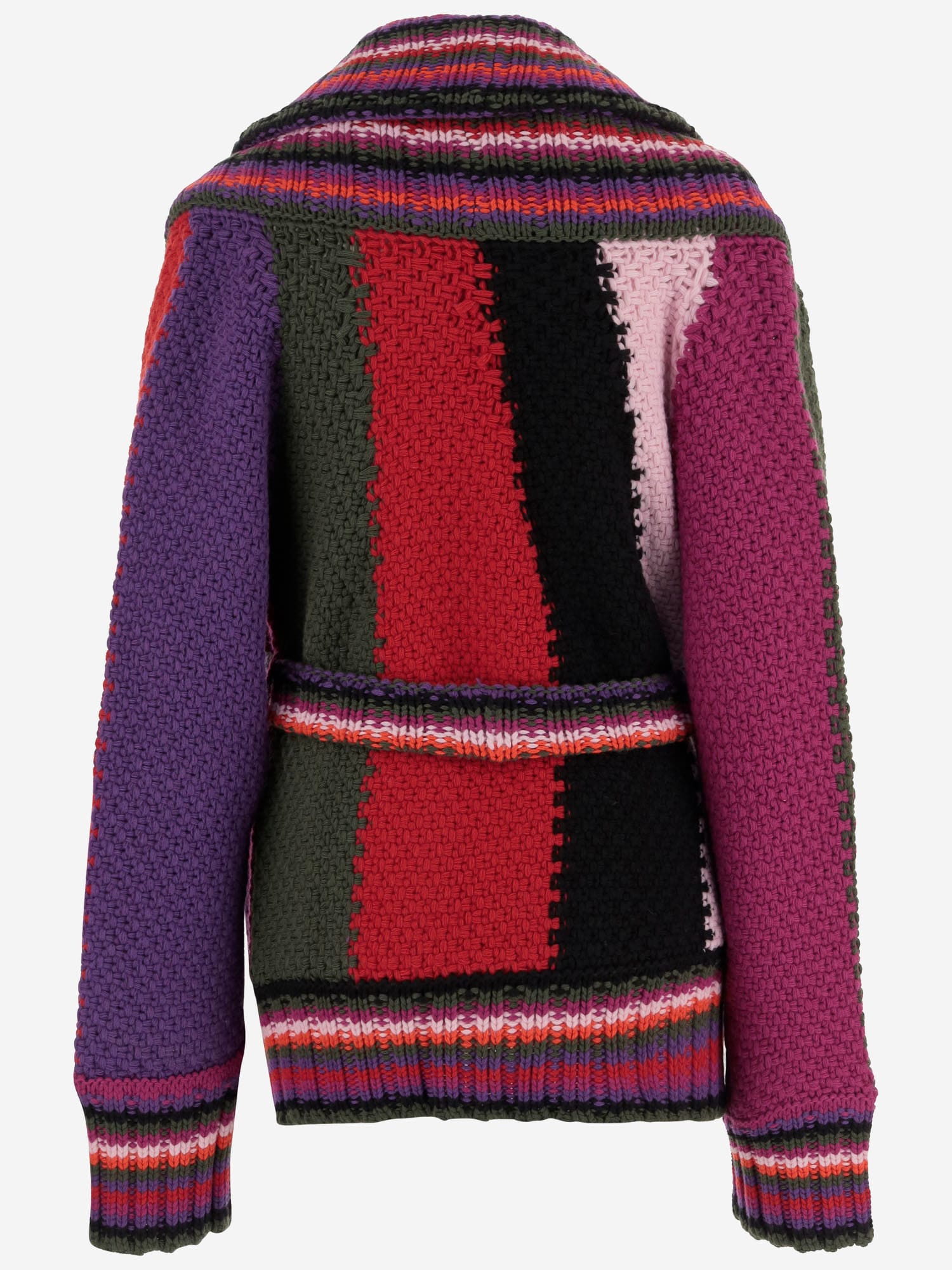 Pucci Color-block Wool Cardigan In Red