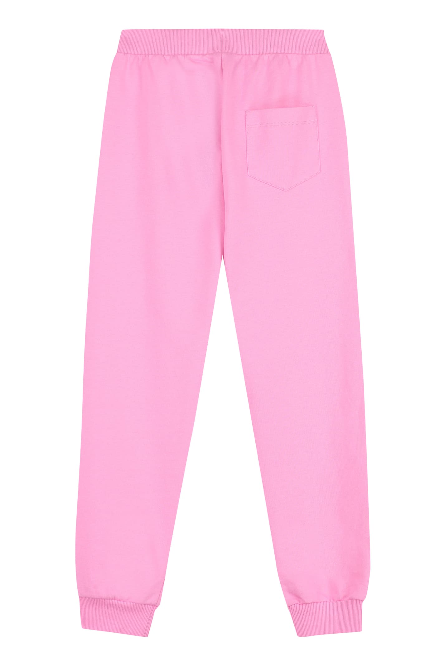 Shop Young Versace Logo Detail Cotton Track-pants In Pink