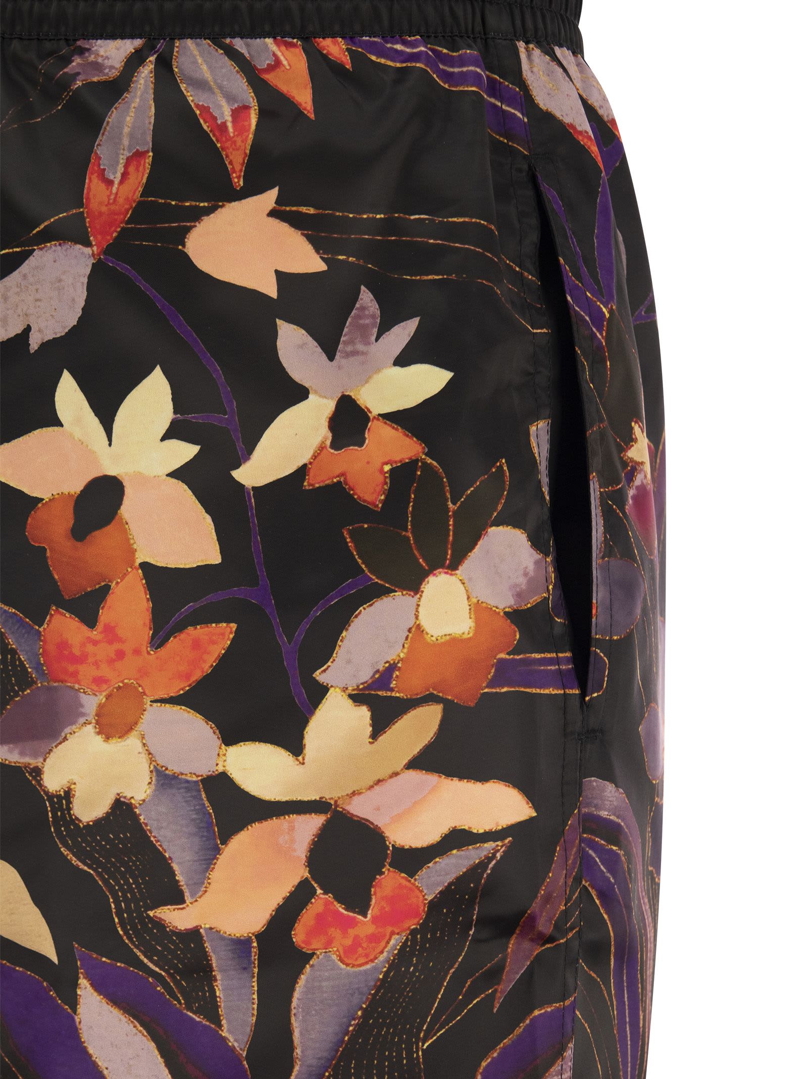 Shop Etro Costume With Floral Ramage Print In Black
