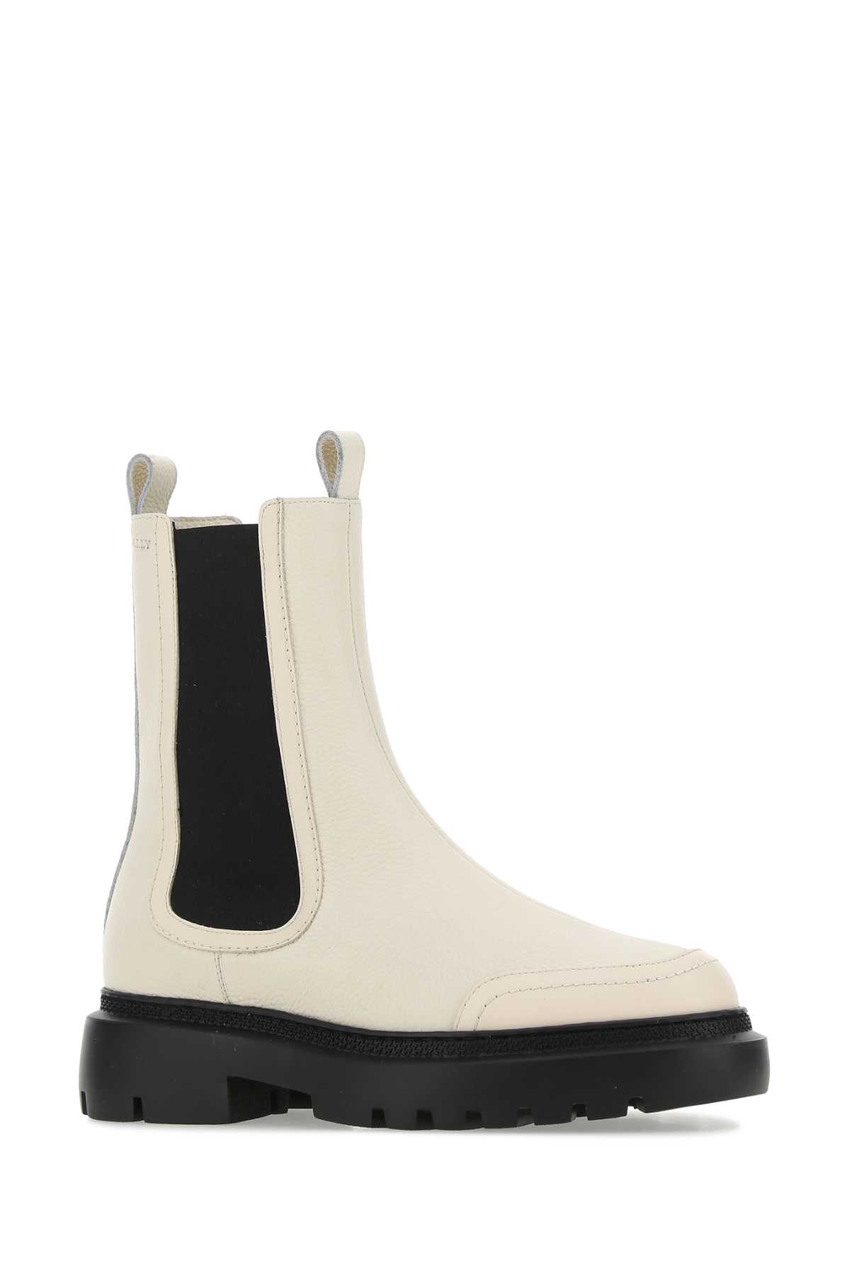 Bally Ivory Leather Ginny Boots In Bone1550