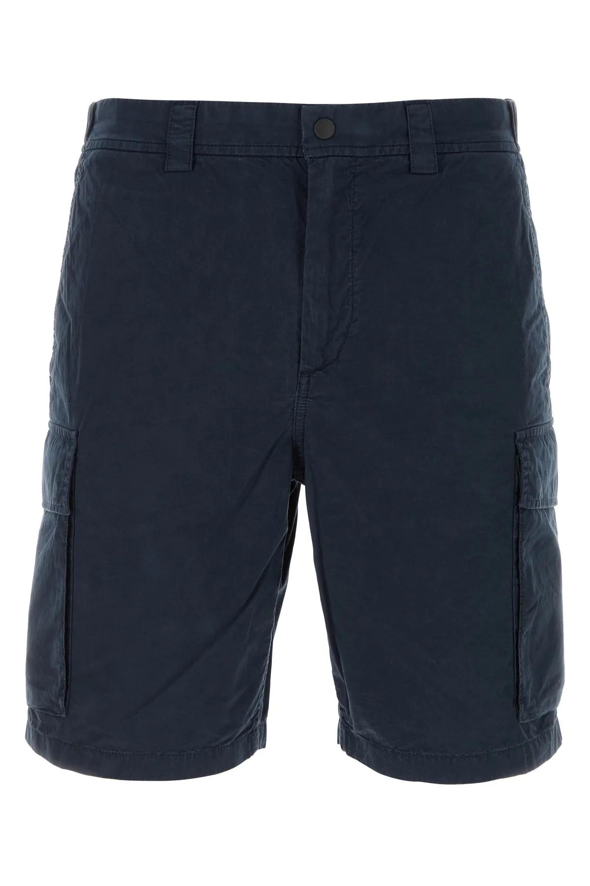 Shop Woolrich Blue Cotton Bermuda Shorts In Melton Blue