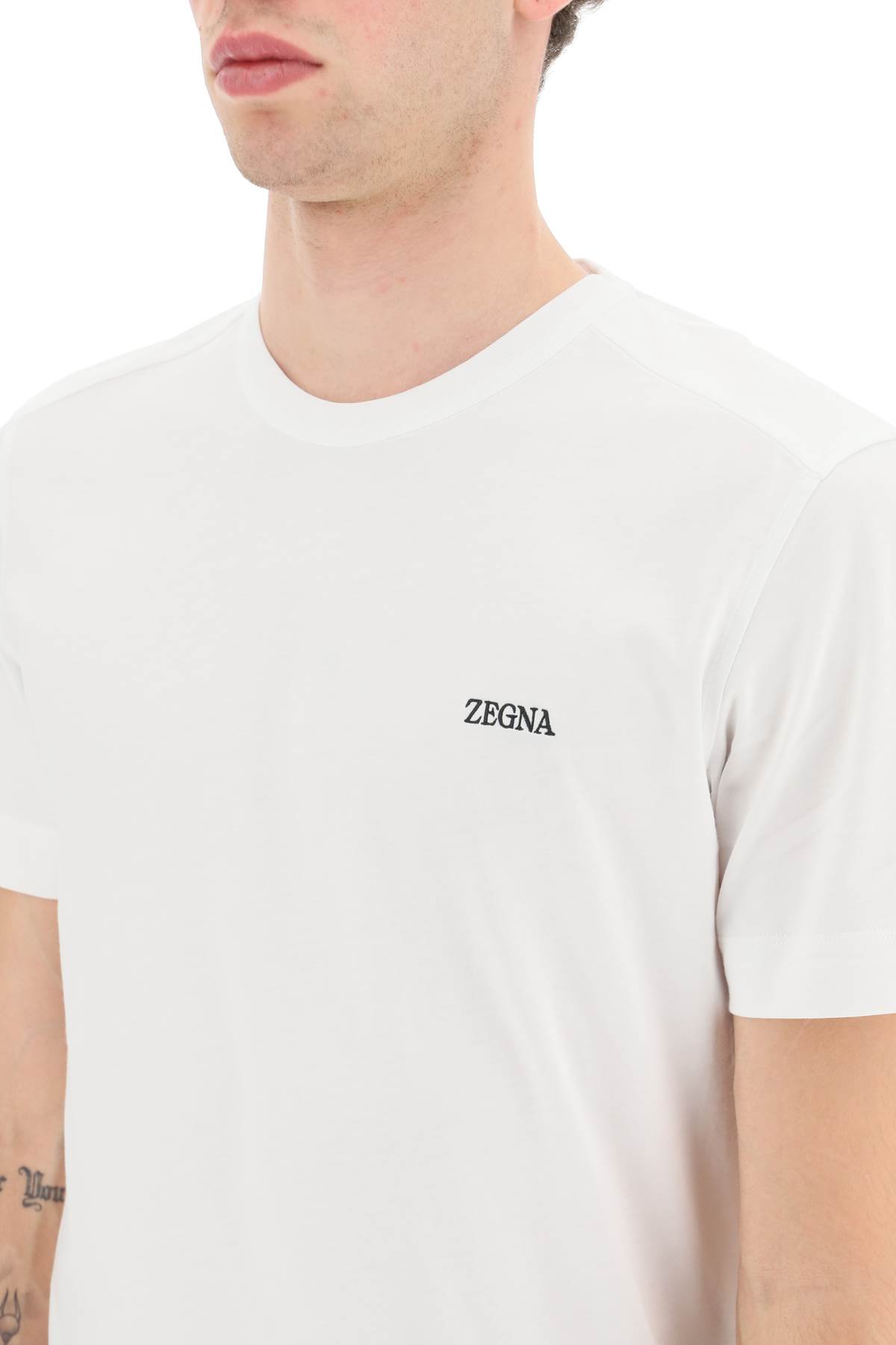 Shop Zegna Logo T-shirt In Multicolor