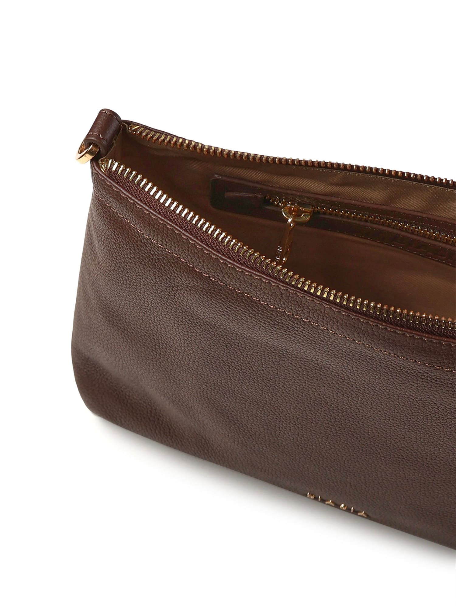 Biasia Logo Shoulder Bag In Brown