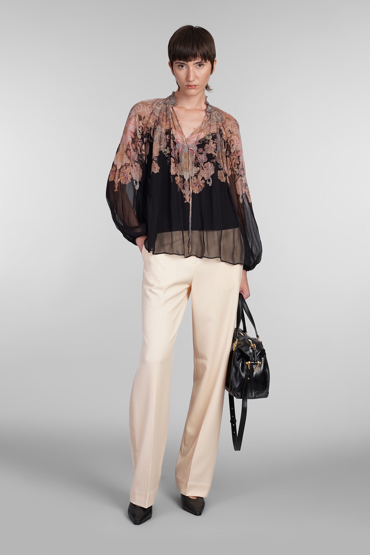 Shop Zimmermann Blouse In Black Viscose