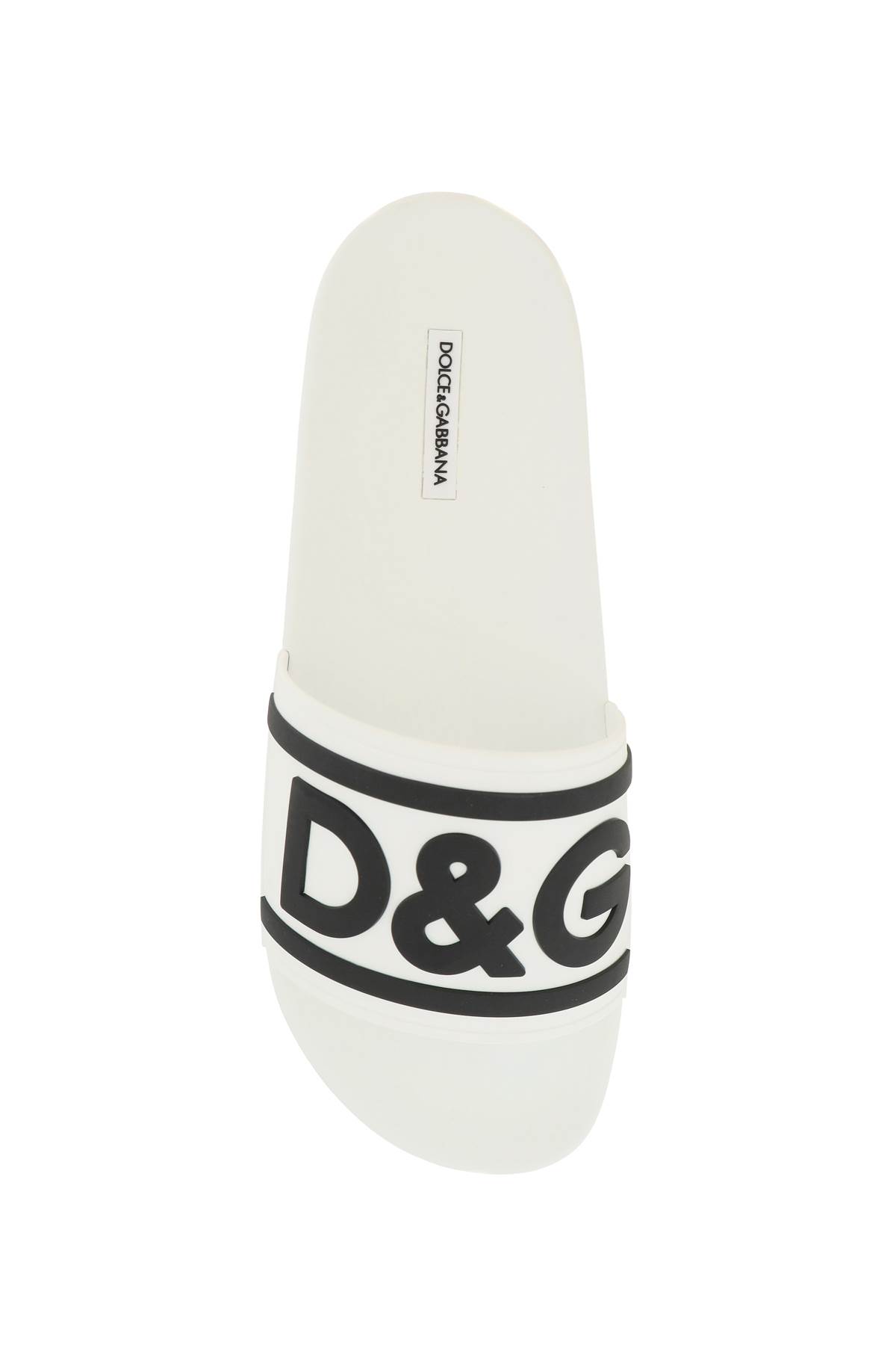 Shop Dolce & Gabbana Logo Rubber Slides In Bianco