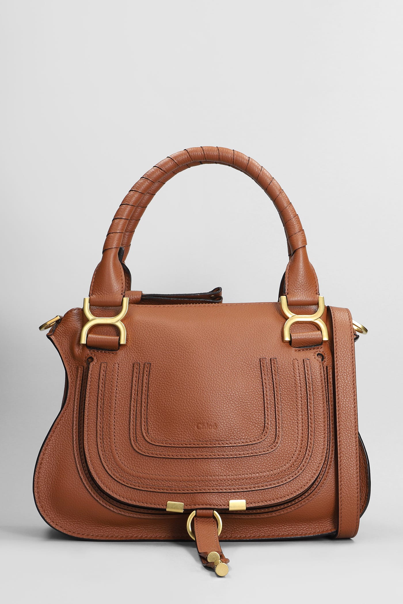 Shop Chloé Mercie Shoulder Bag In Brown Leather