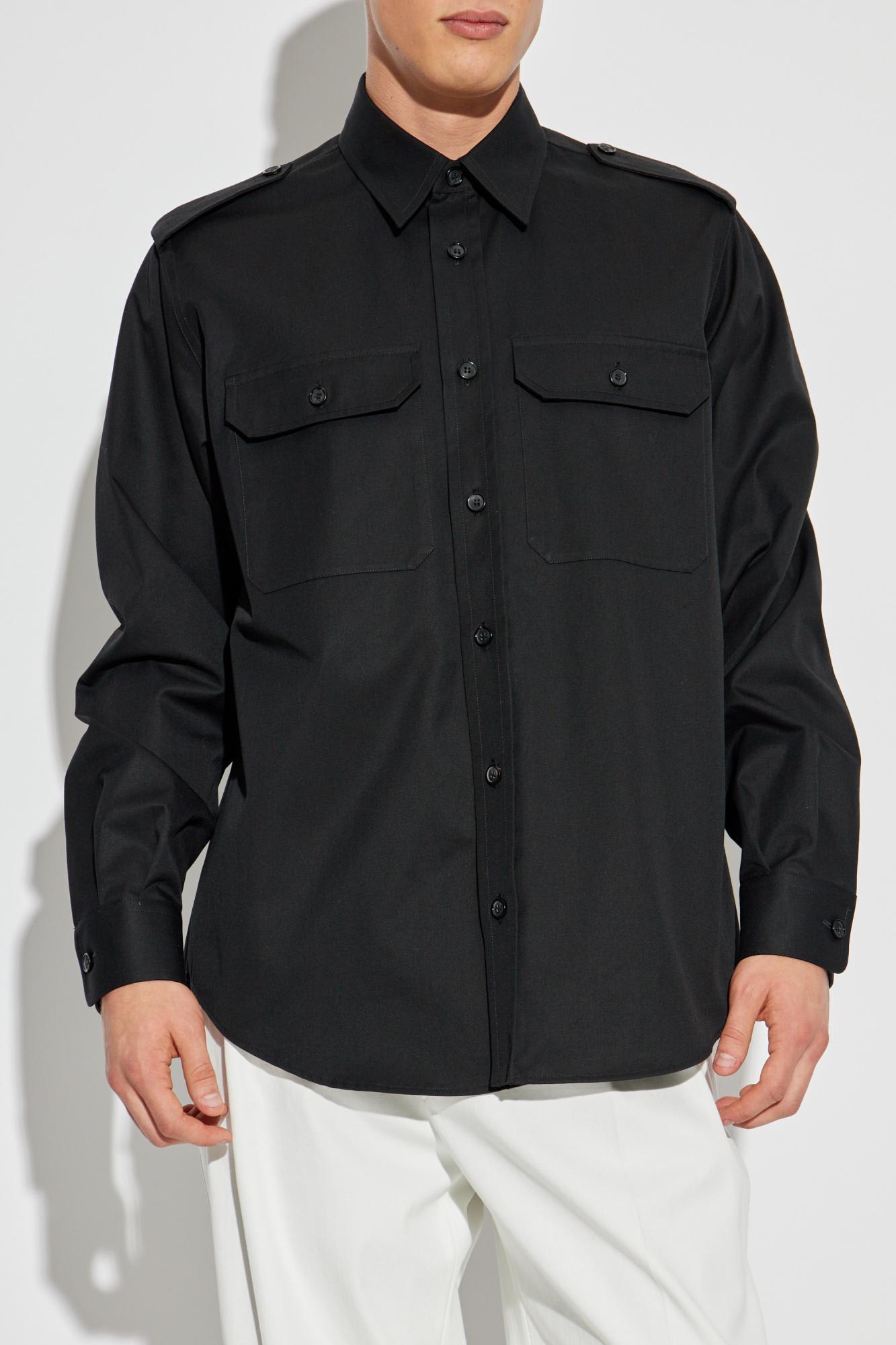 Alexander Mcqueen Shirt With Epaulettes On The Shoulders In Animal Print