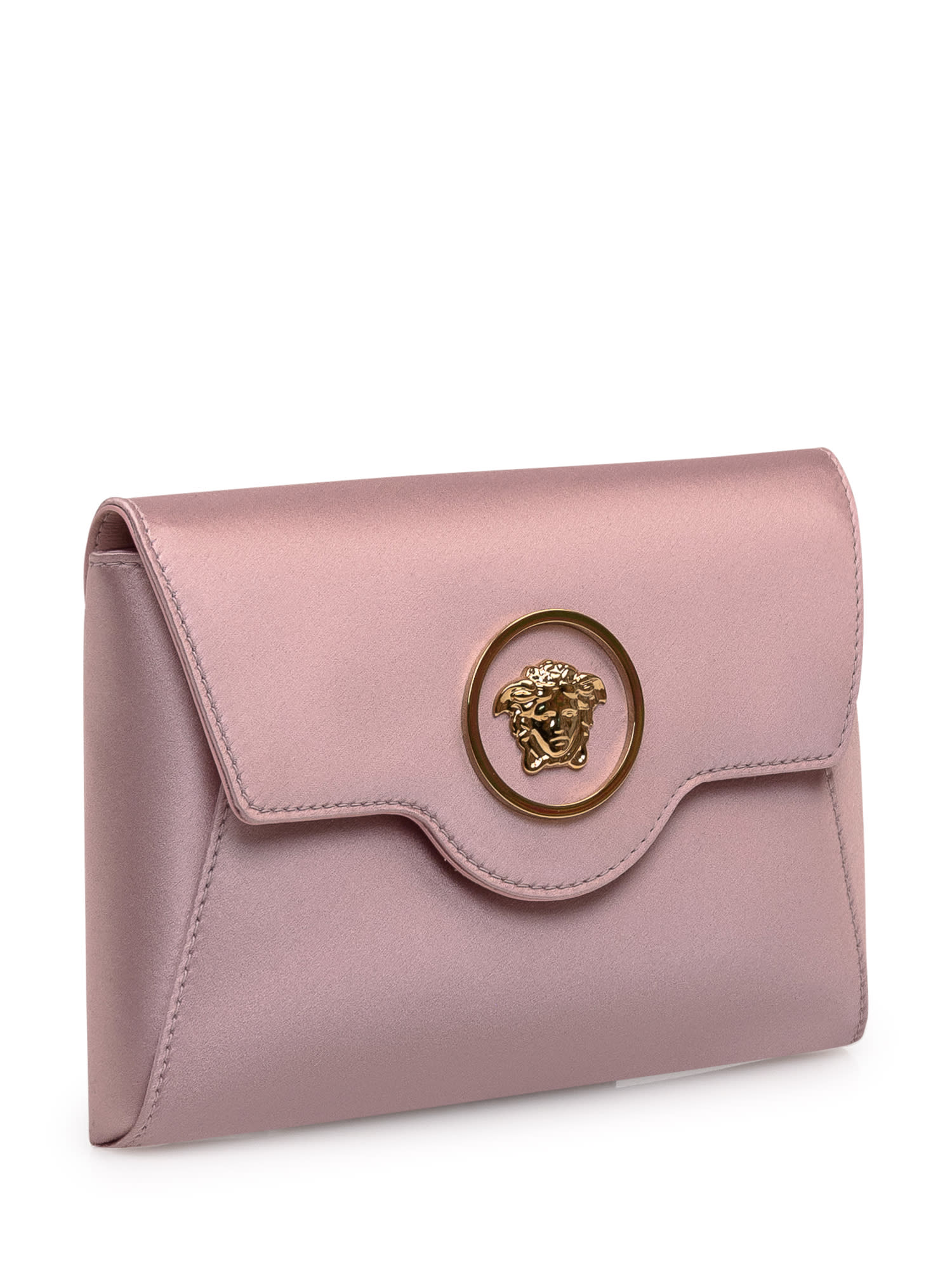 Shop Versace La Medusa Pouch In Dusty Rose-oro