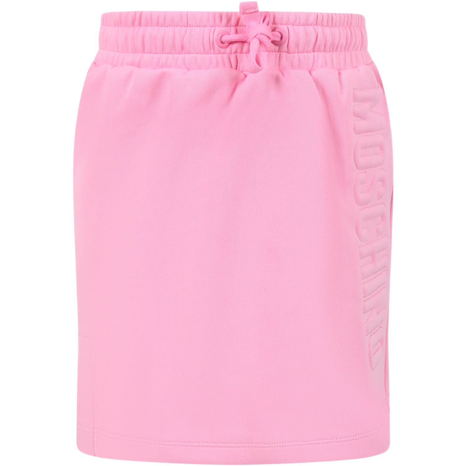 Shop Moschino Pink Skirt For Girl With Logo