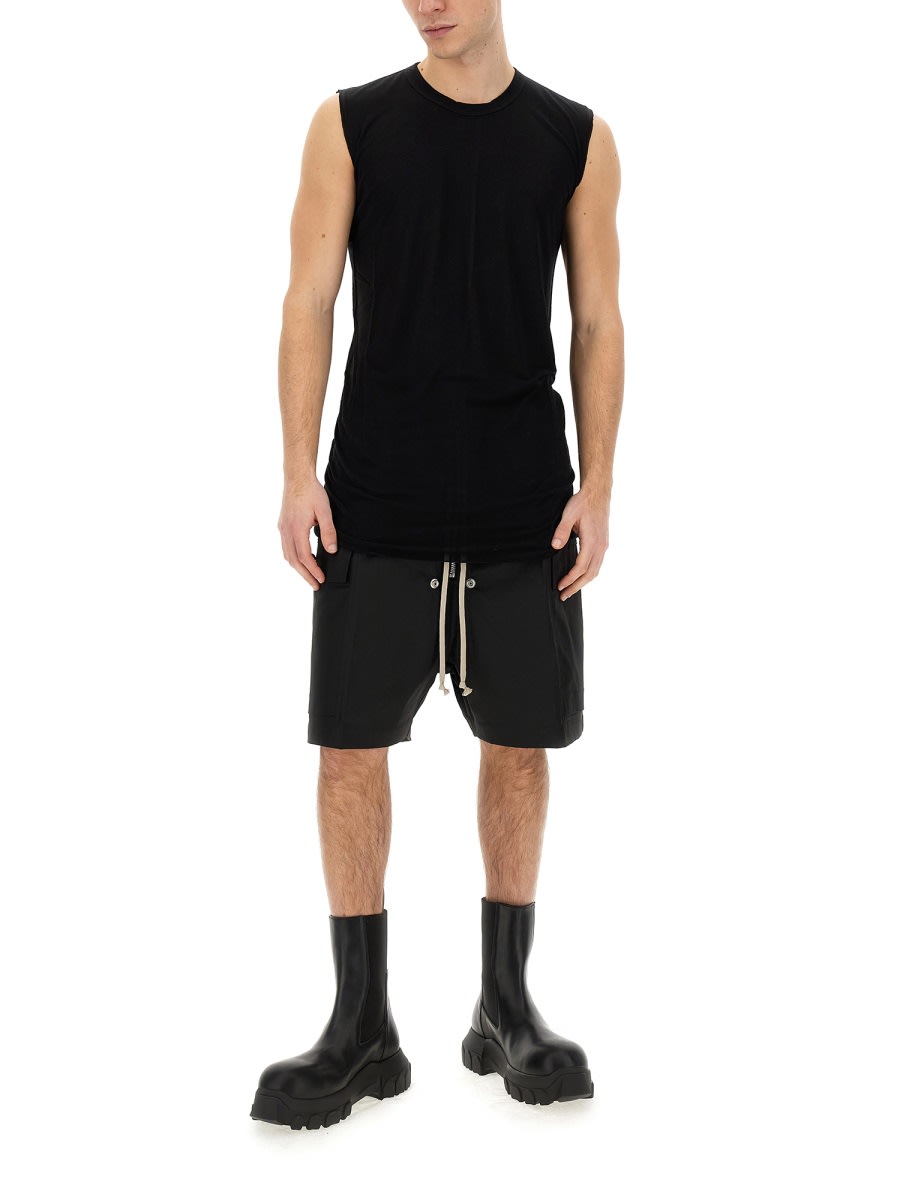 Shop Rick Owens Cotton Bermuda Shorts In Black