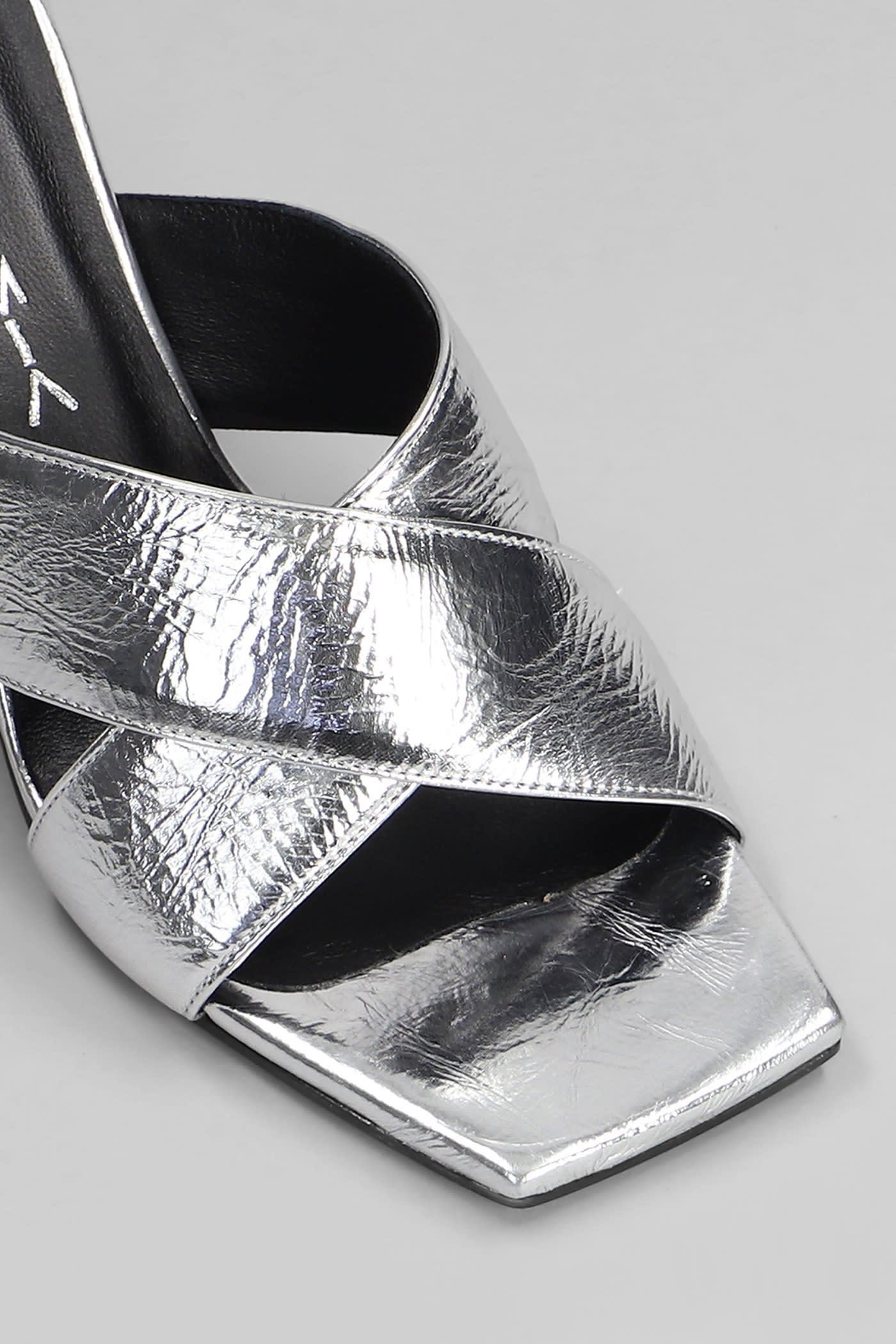 Alchimia Slipper-mule In Silver Leather In Silver