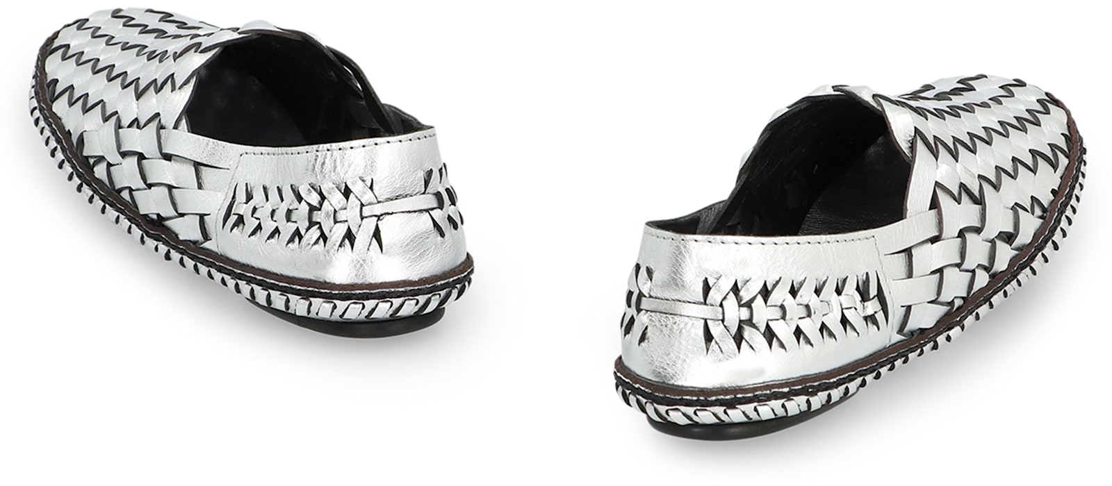 Saint Laurent Neil Leather Loafers In Silver