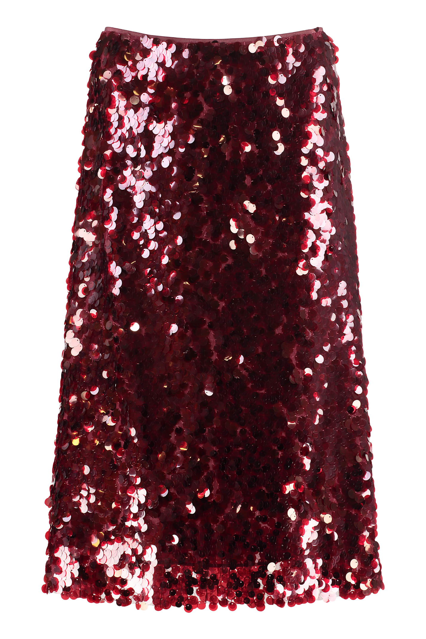 Vince Sequin Skirt In Red
