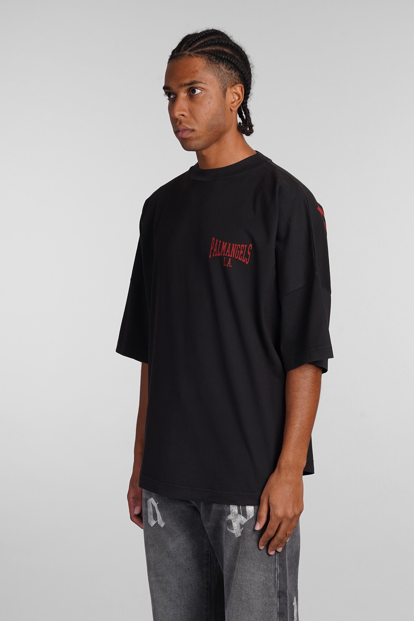 Shop Palm Angels T-shirt In Black Cotton