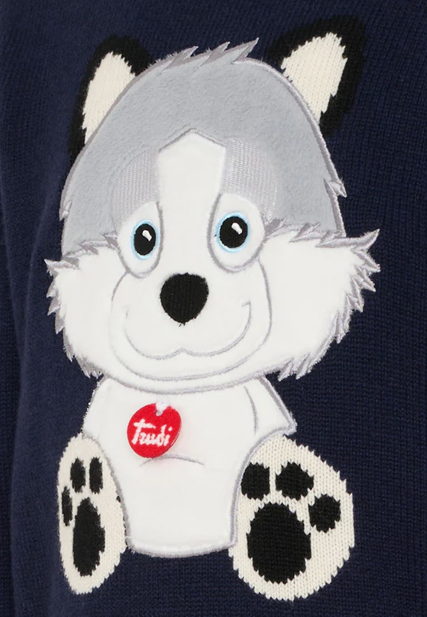 Mc2 Saint Barth Blue Sweater For Boy With Wolf In Blue