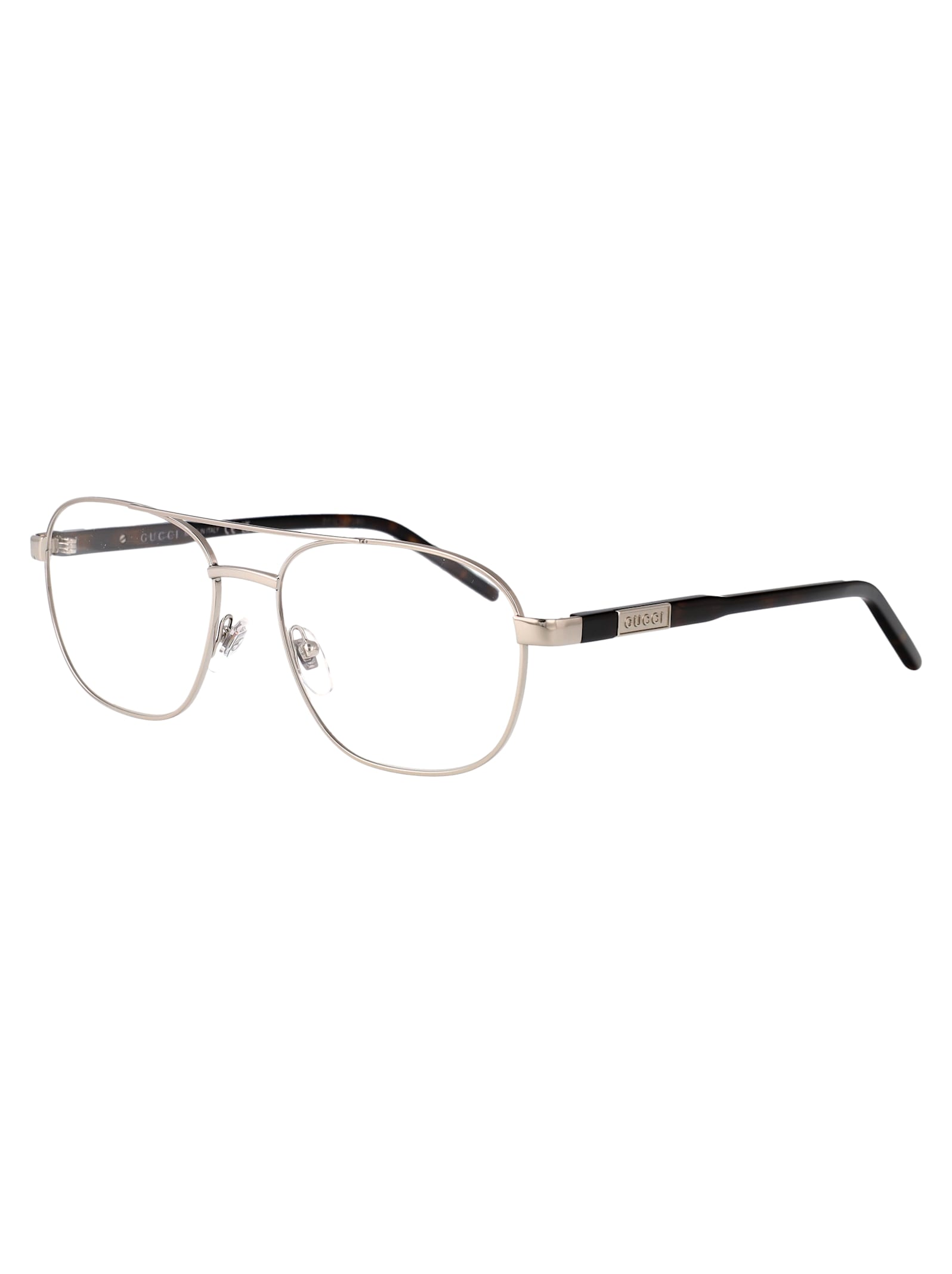 Gucci Gg1800o Glasses In Silver-havana-transparent