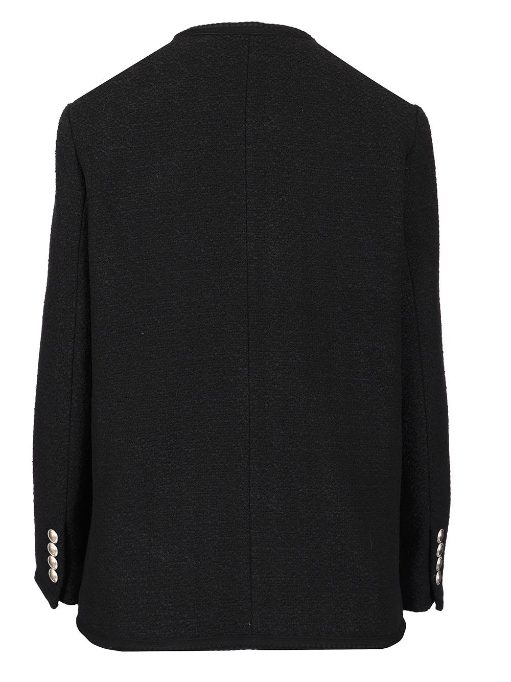 Dunst Unisex Oversize Collarless Tweed Jacket In Black