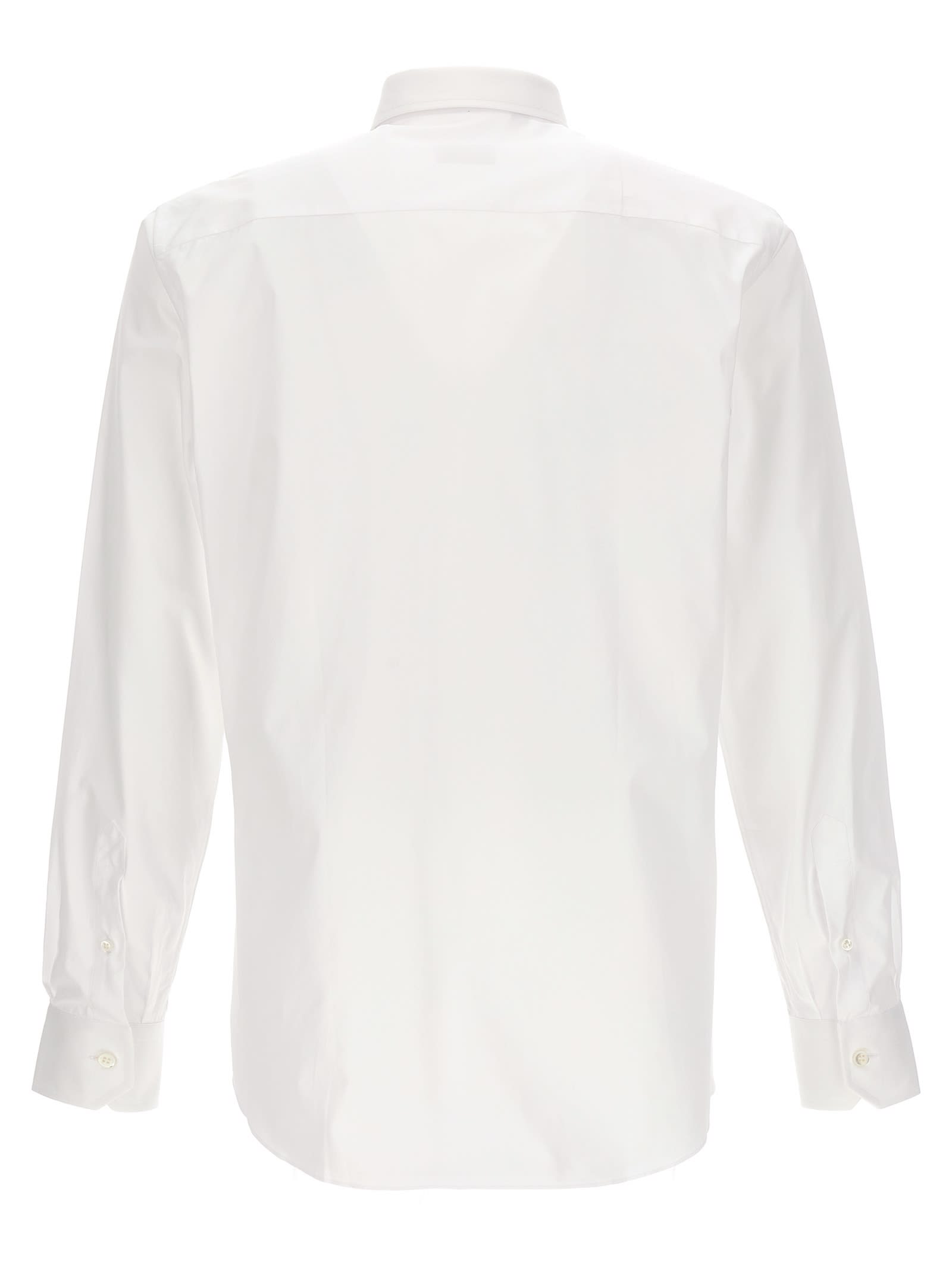 Shop Brioni Poplin Shirt In White