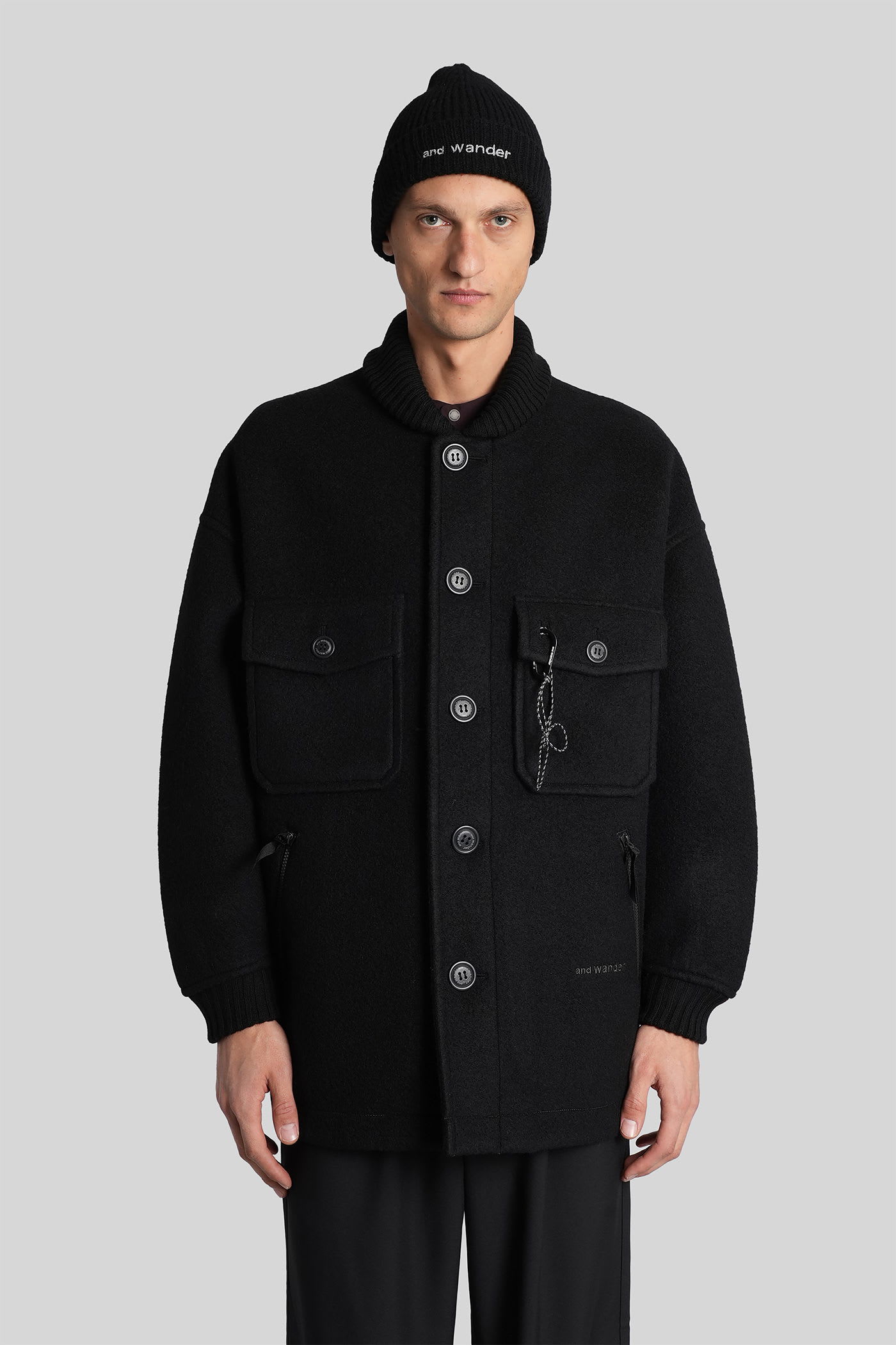 And Wander In Black Wool In Black