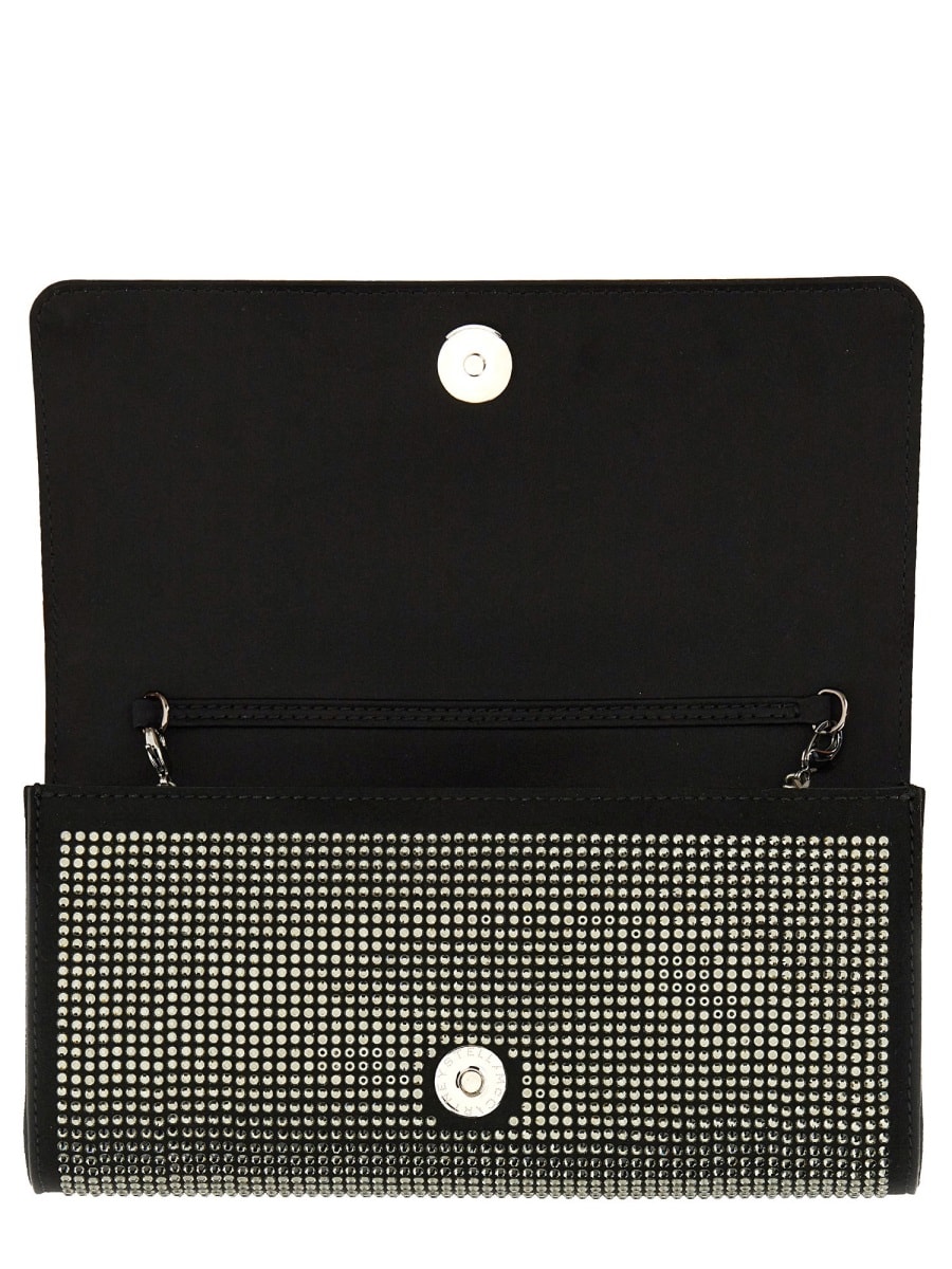 Stella Mccartney Shoulder Bag With Chain Strap And Stud Embellishments In Black
