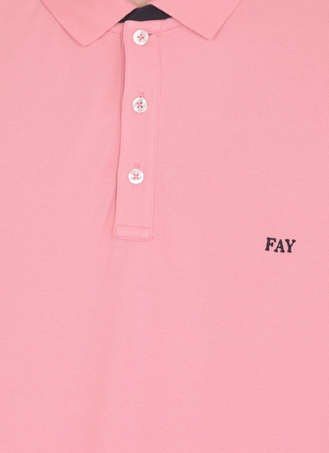 Shop Fay Polo Shirt With Logo In Corallo Fluo