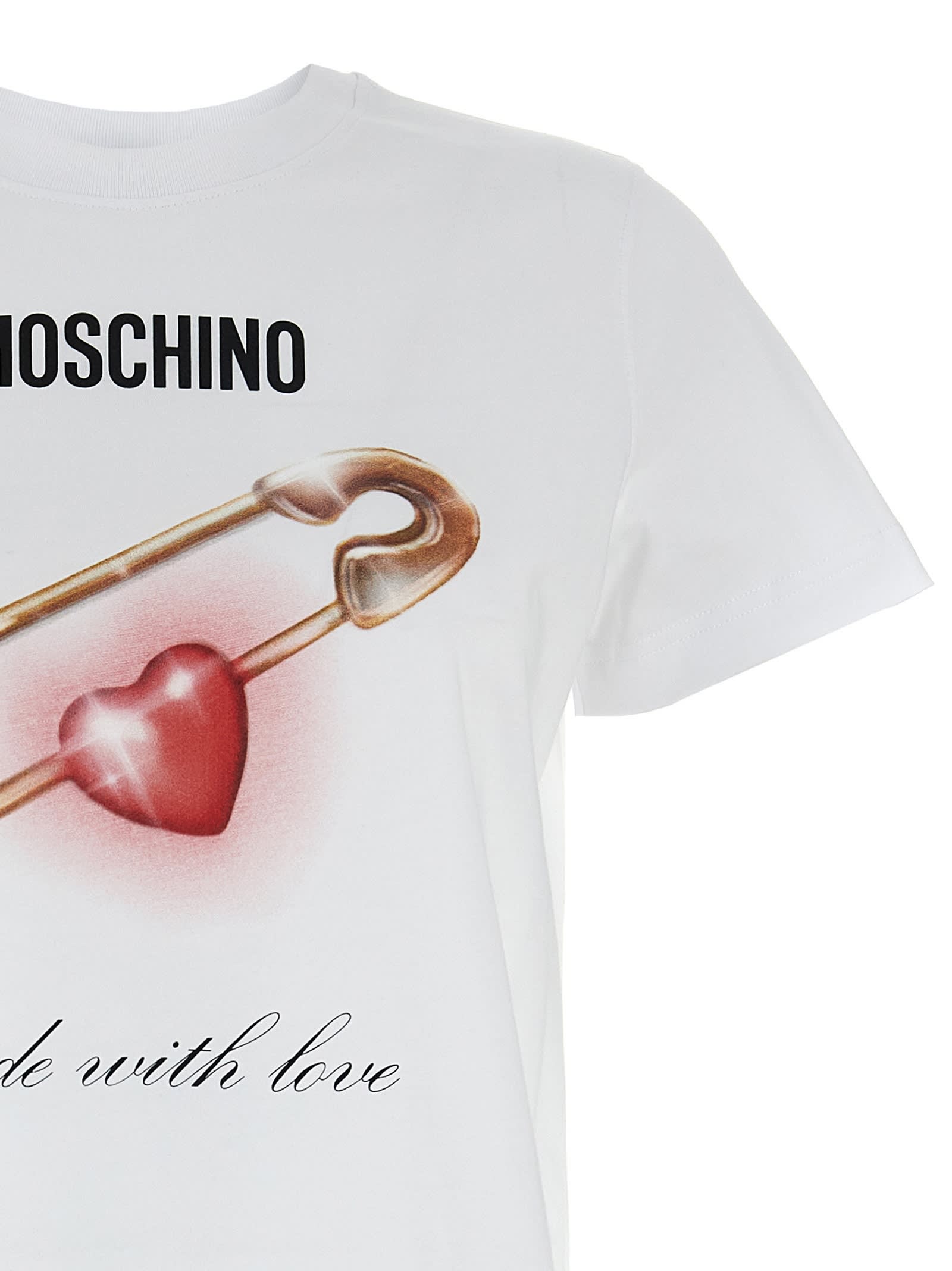 Shop Moschino Printed T-shirt In White