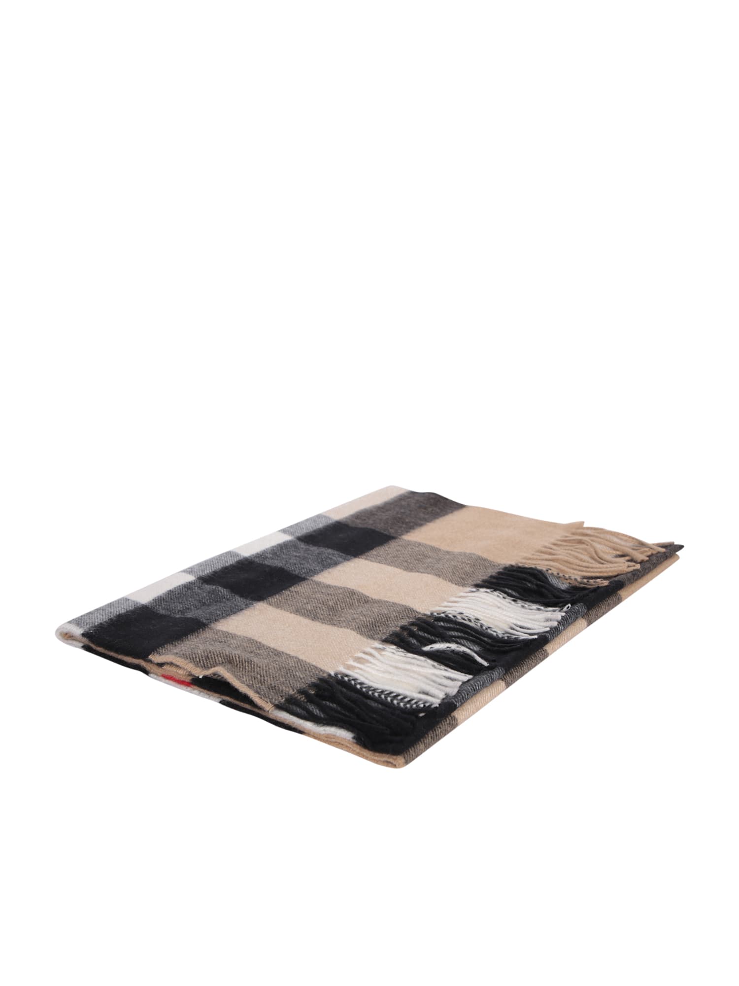 Shop Burberry Cashmere Check Scarf In Beige