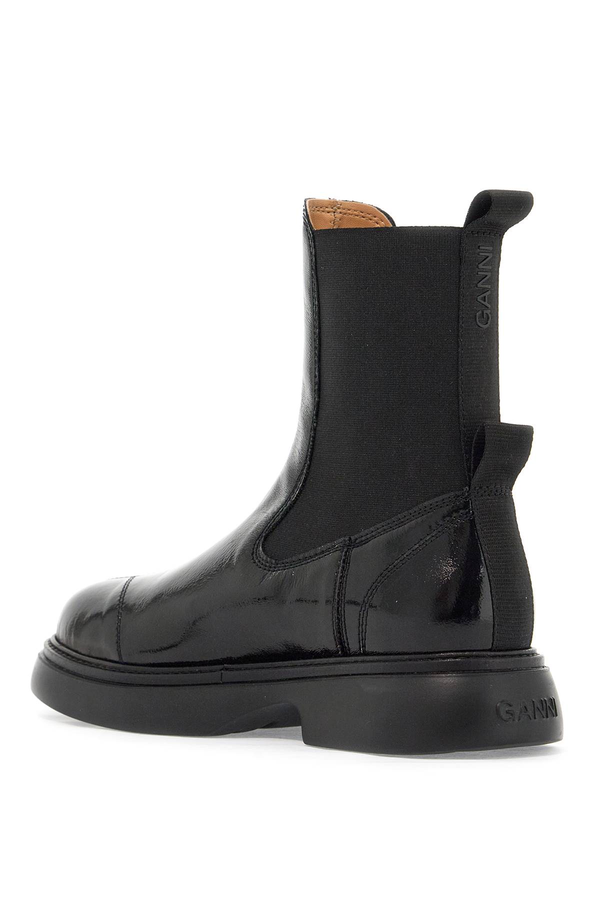 Shop Ganni Chelsea Ankle Boots In Black/black (black)