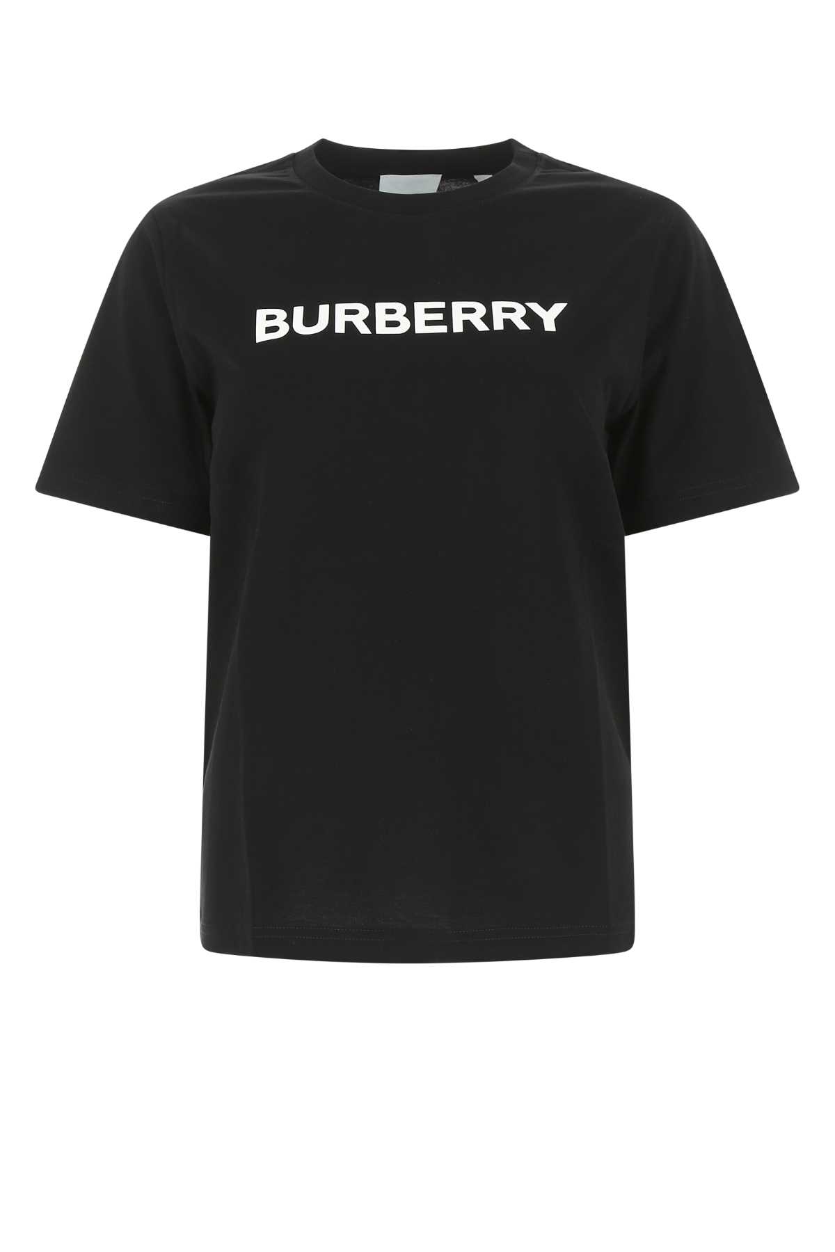 Shop Burberry Black Cotton T-shirt In A1189