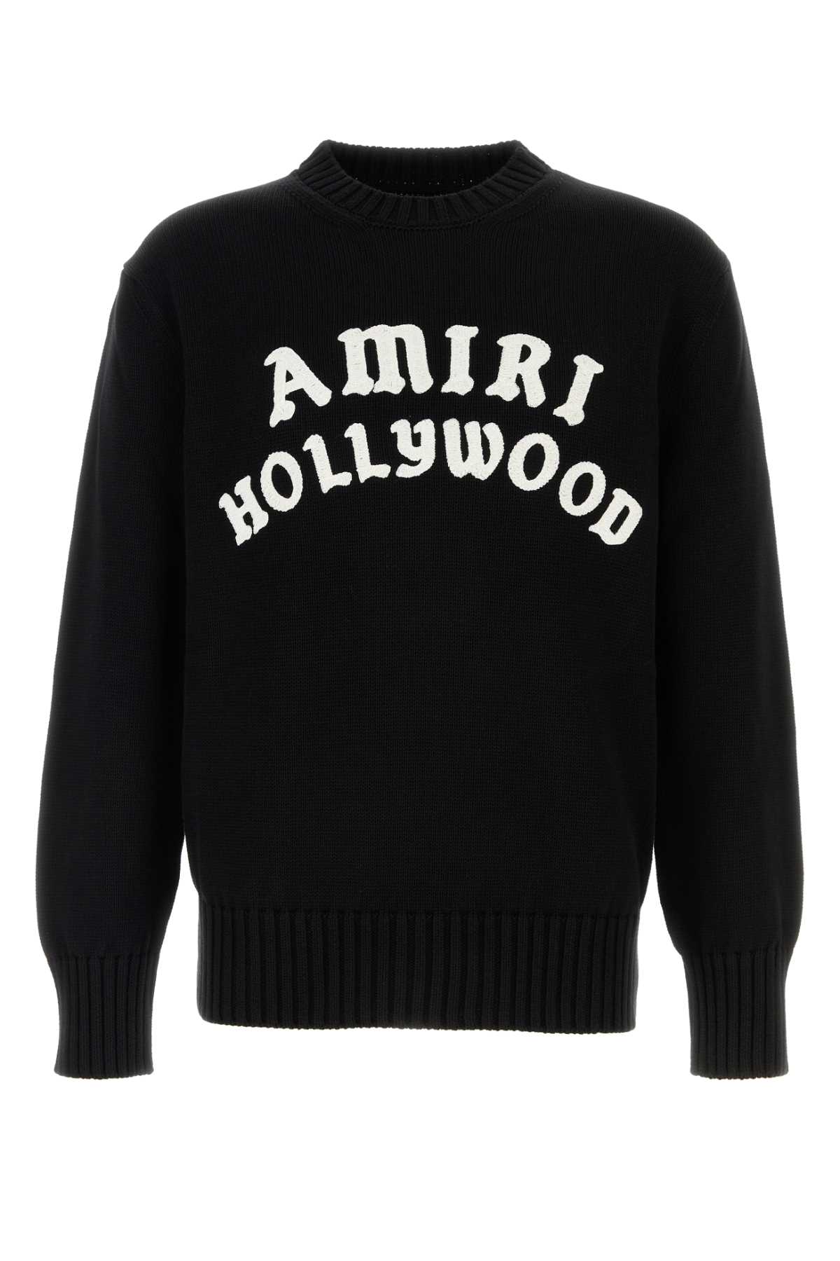 Amiri Black Sweater With Maxi Logo Lettering On The Front